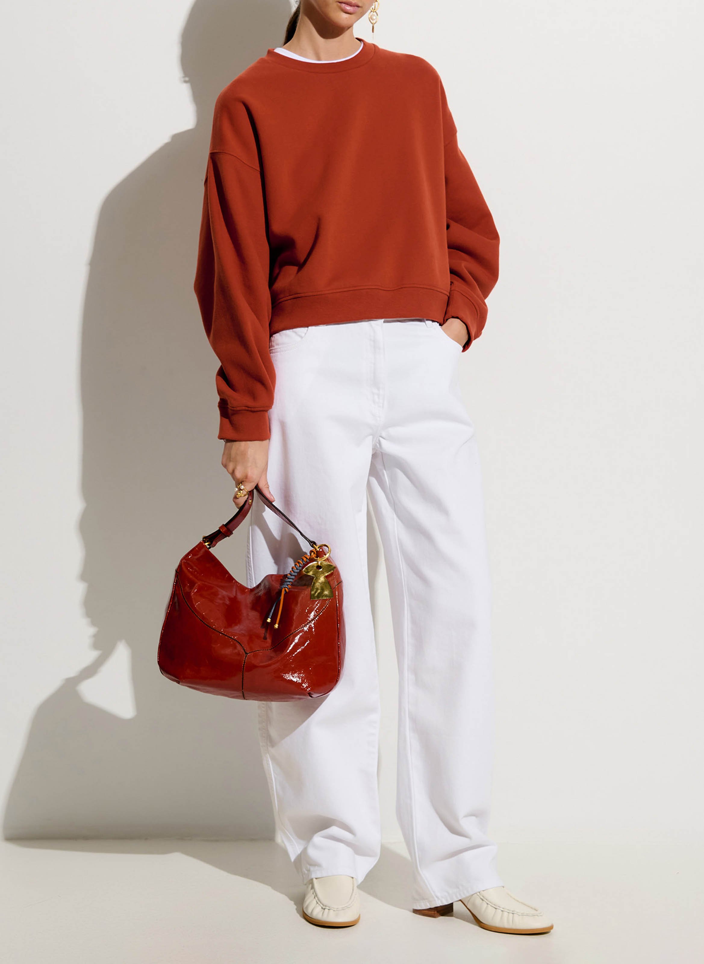 Sweat col rond en coton inea SESSUN Rouge