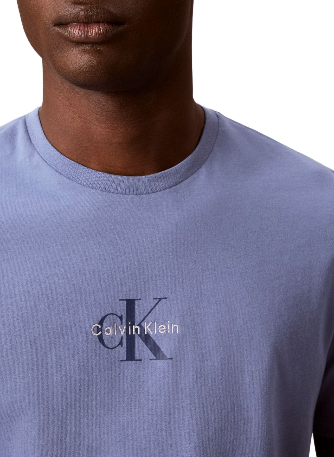 Biker-style cotton t-shirt CALVIN KLEIN Blue