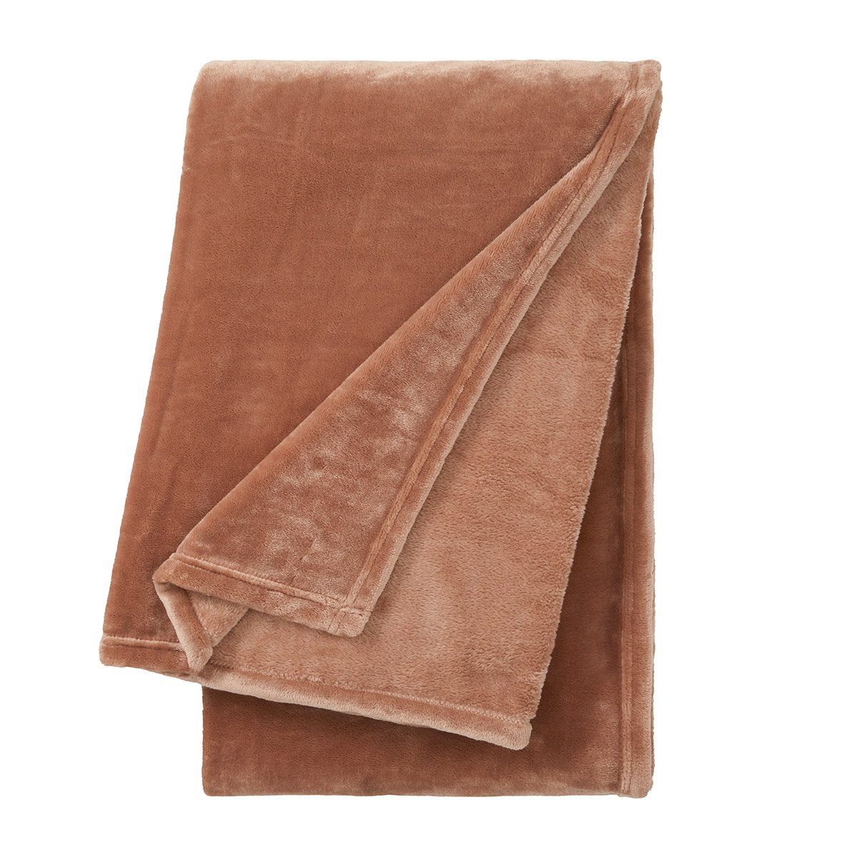 Plaid en polaire, castor DESFORGES Marron