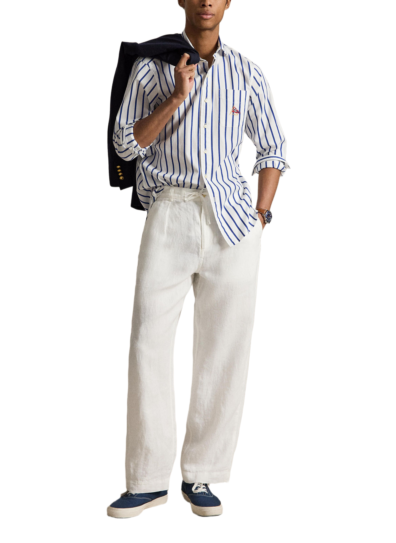 Straight striped cotton shirt POLO RALPH LAUREN White