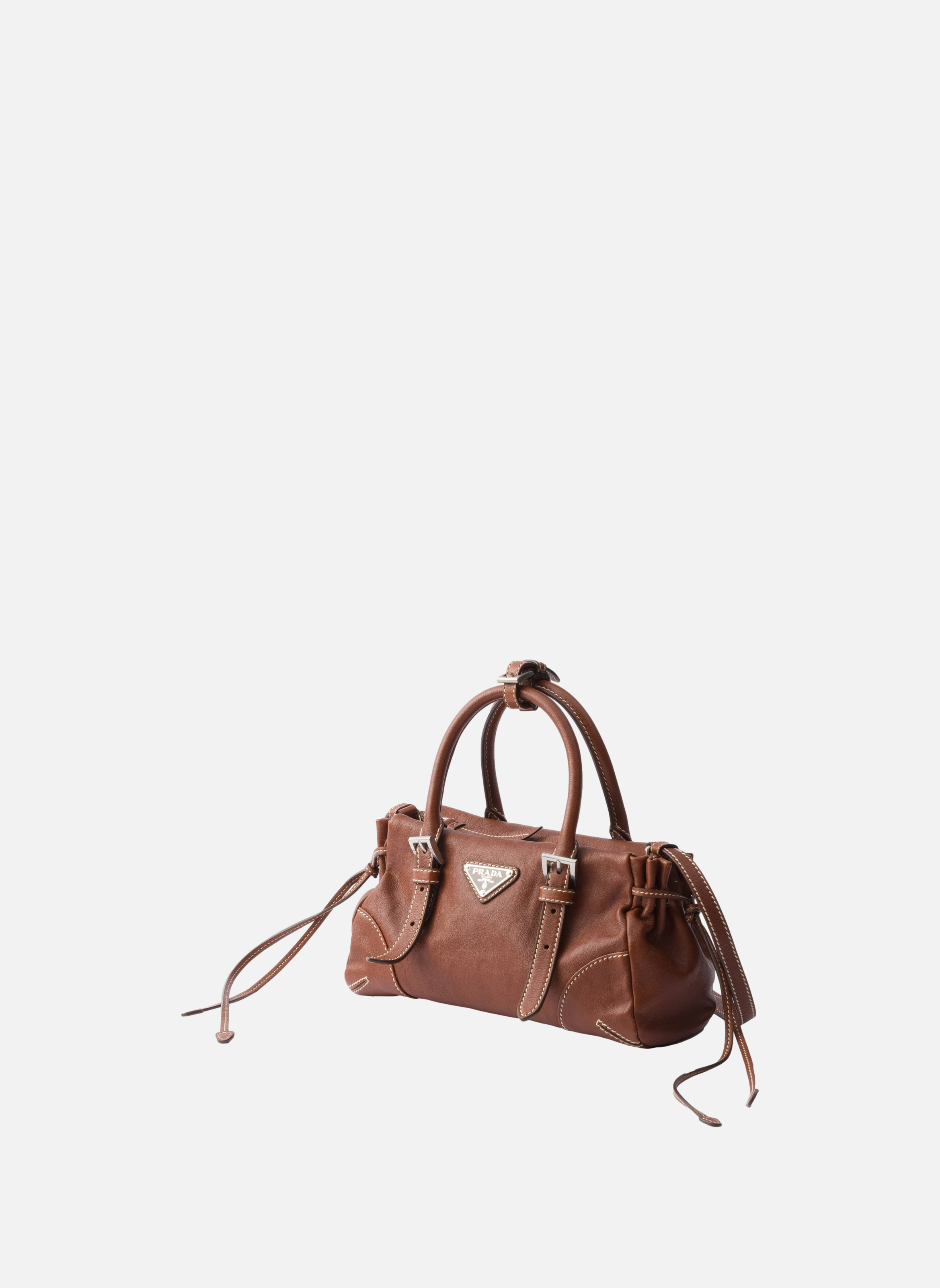 Petit sac prada karin en cuir PRADA Marron