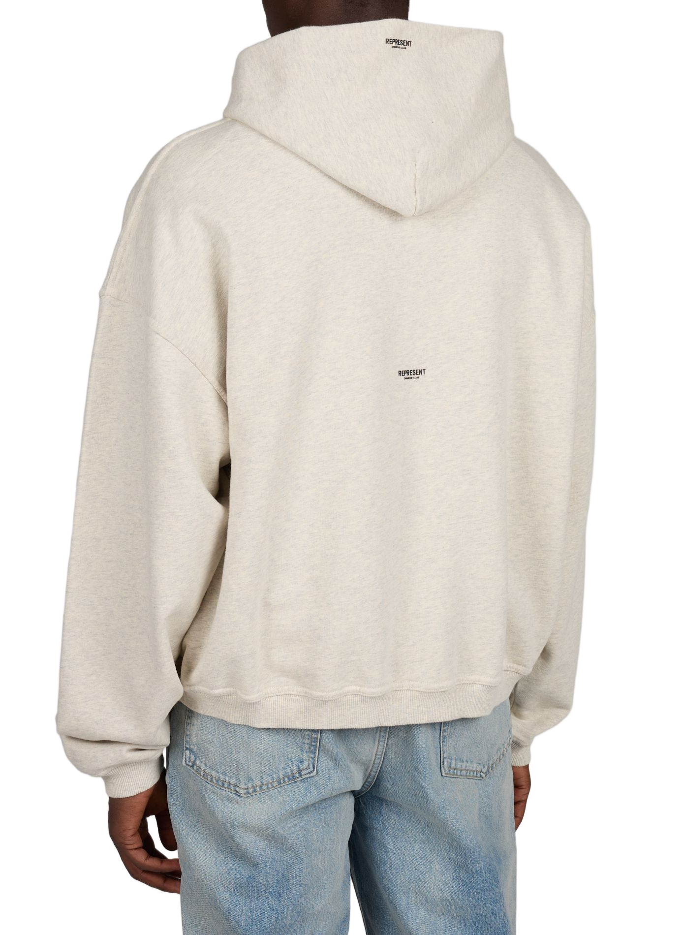 Oversized hooded sweatshirt in mottled cotton REPRESENT Beige