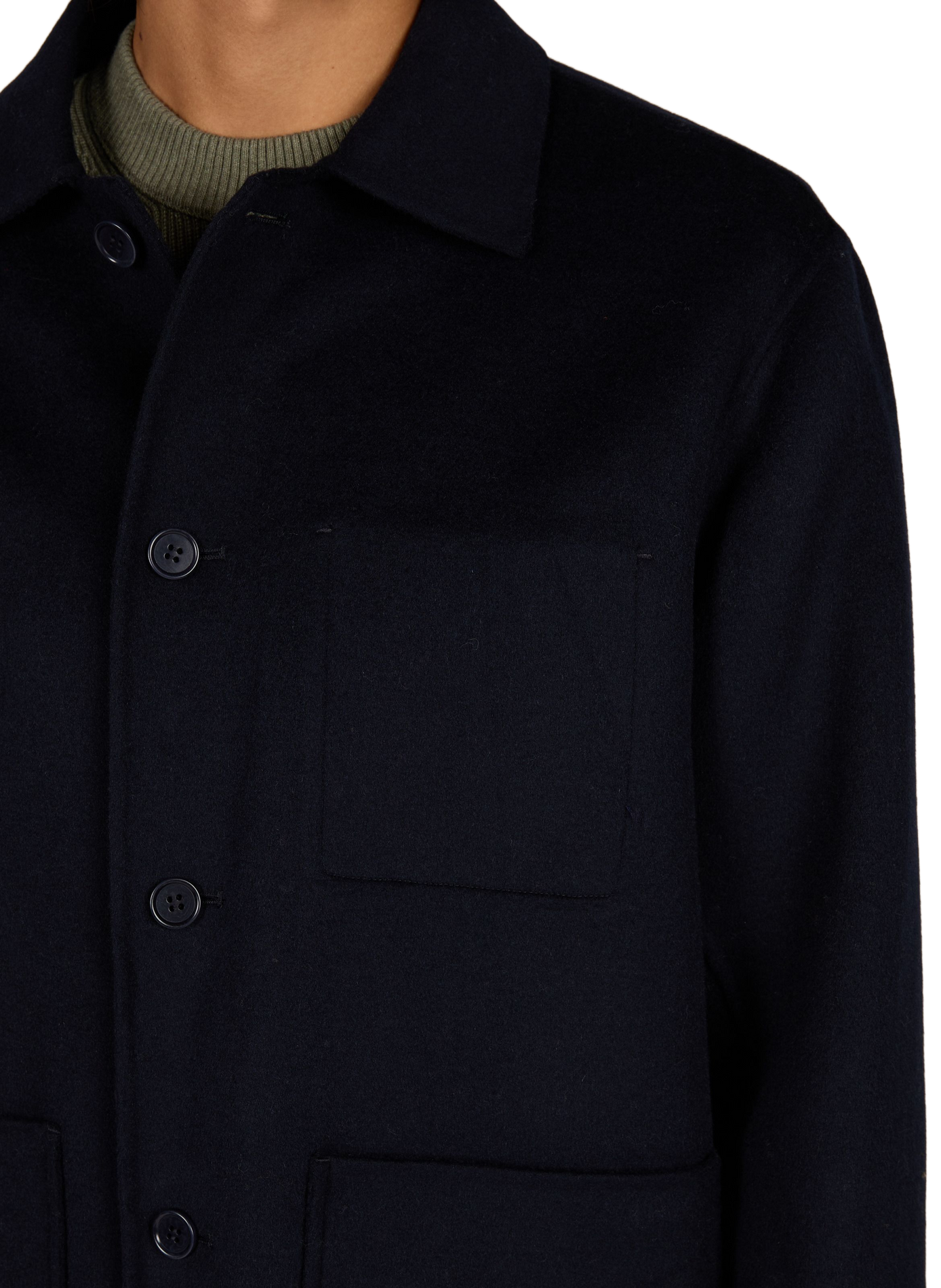 Rechte wollen jas met knopen NN.07 Blauw
