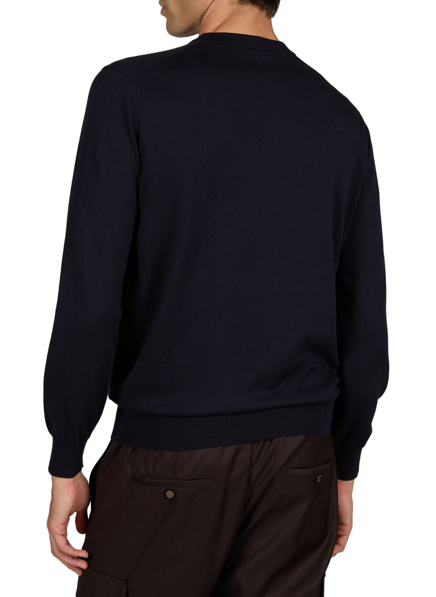 Straight-fit crew-neck cotton and silk sweater VAN LAACK Blue