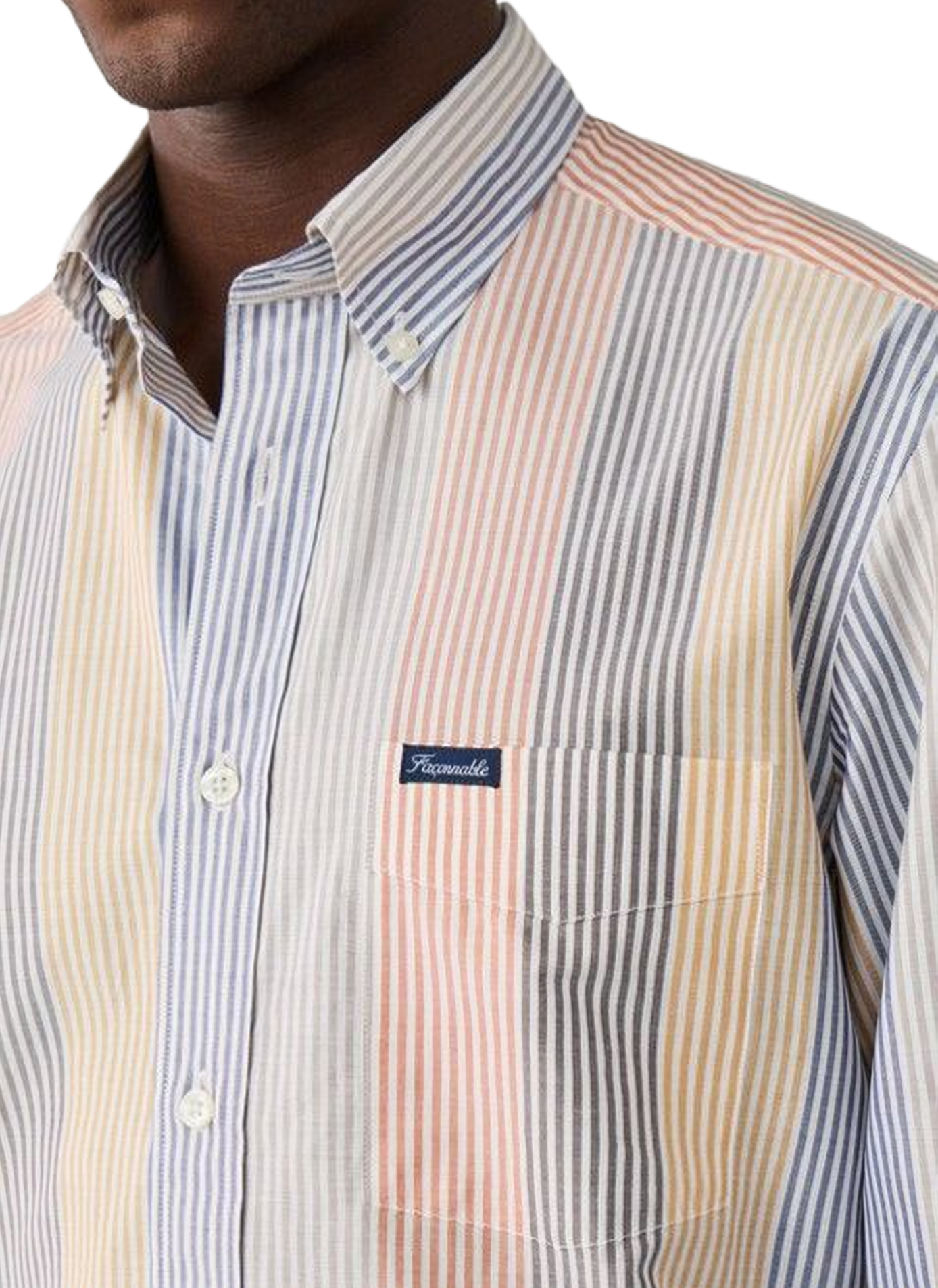 Classic-collar striped cotton shirt FACONNABLE Multicolour