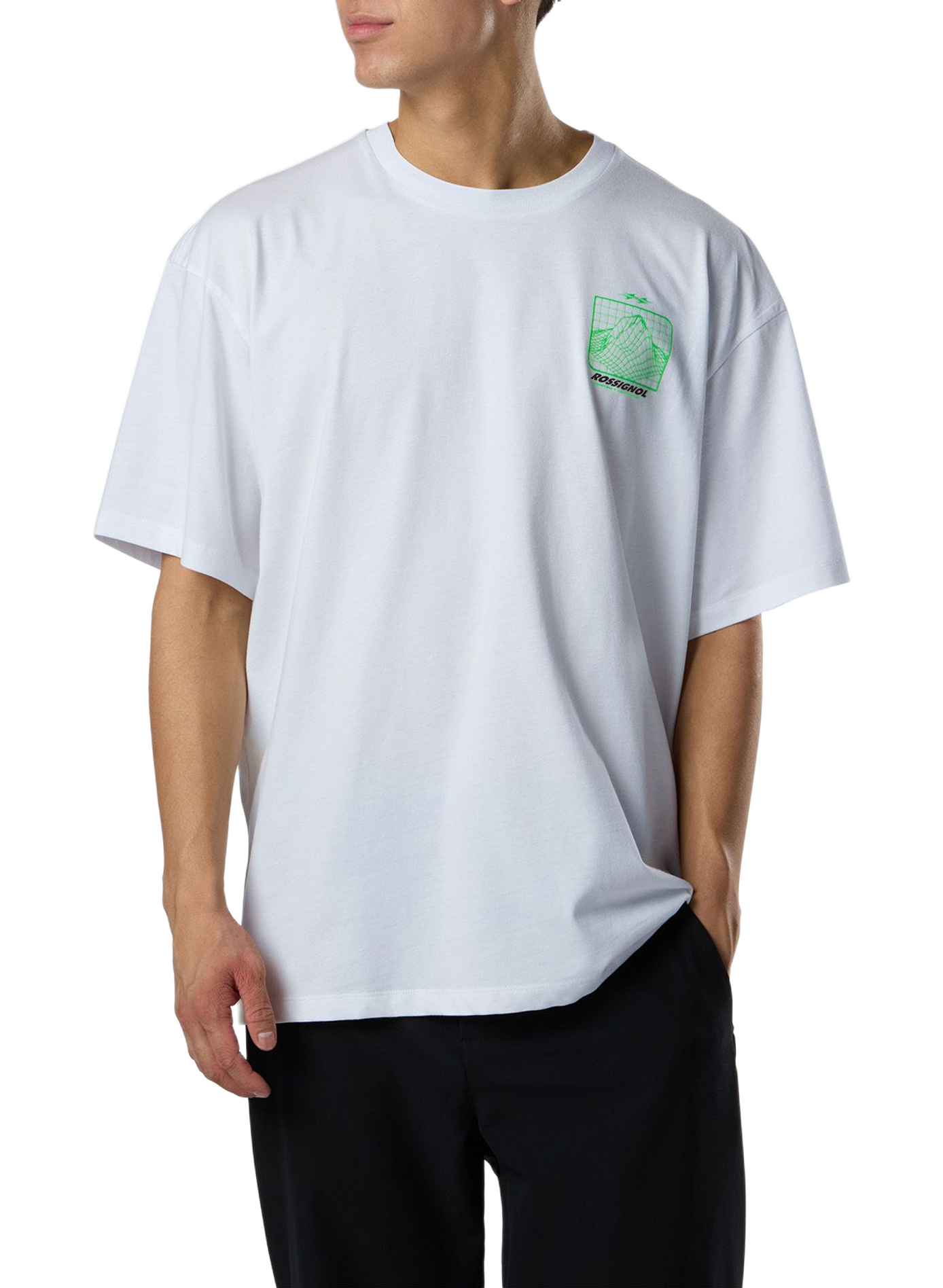 T-shirt droit col rond imprimé en coton ROSSIGNOL Weiss