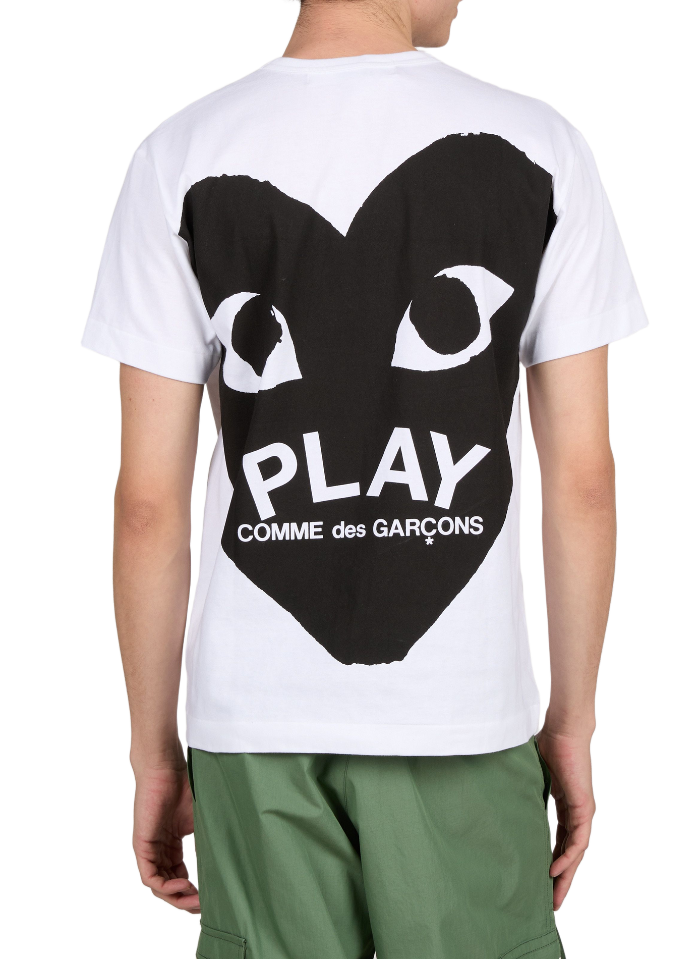 Gerade geschnittenes T-Shirt mit Siebdruck auf der Rückseite COMME DES GARCONS PLAY Weiss
