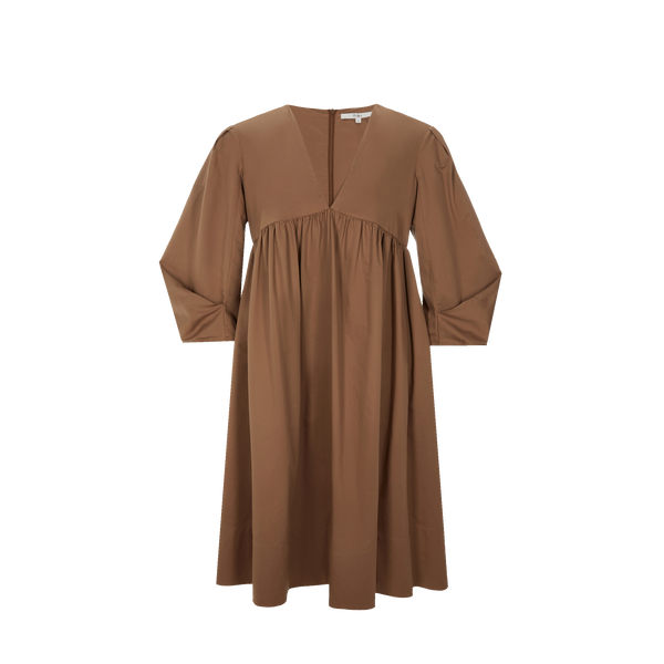 Tibi Poplin Dress In Brown