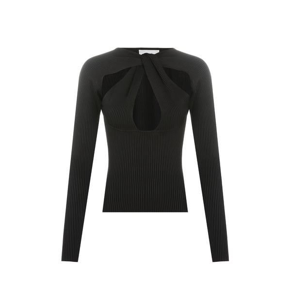 Pull Criss-cross en maille côtelée