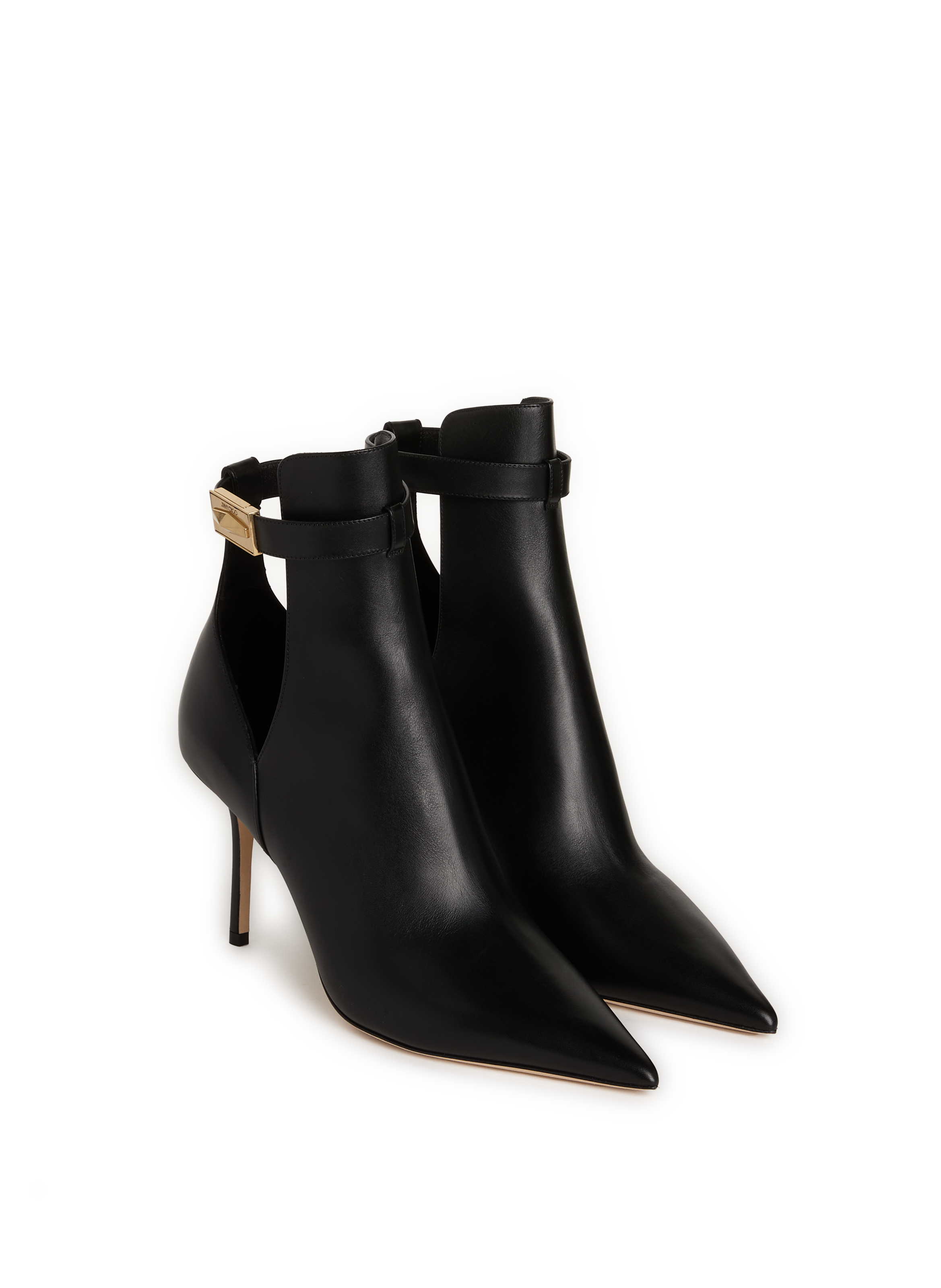 Bottines à talons pointu en cuir