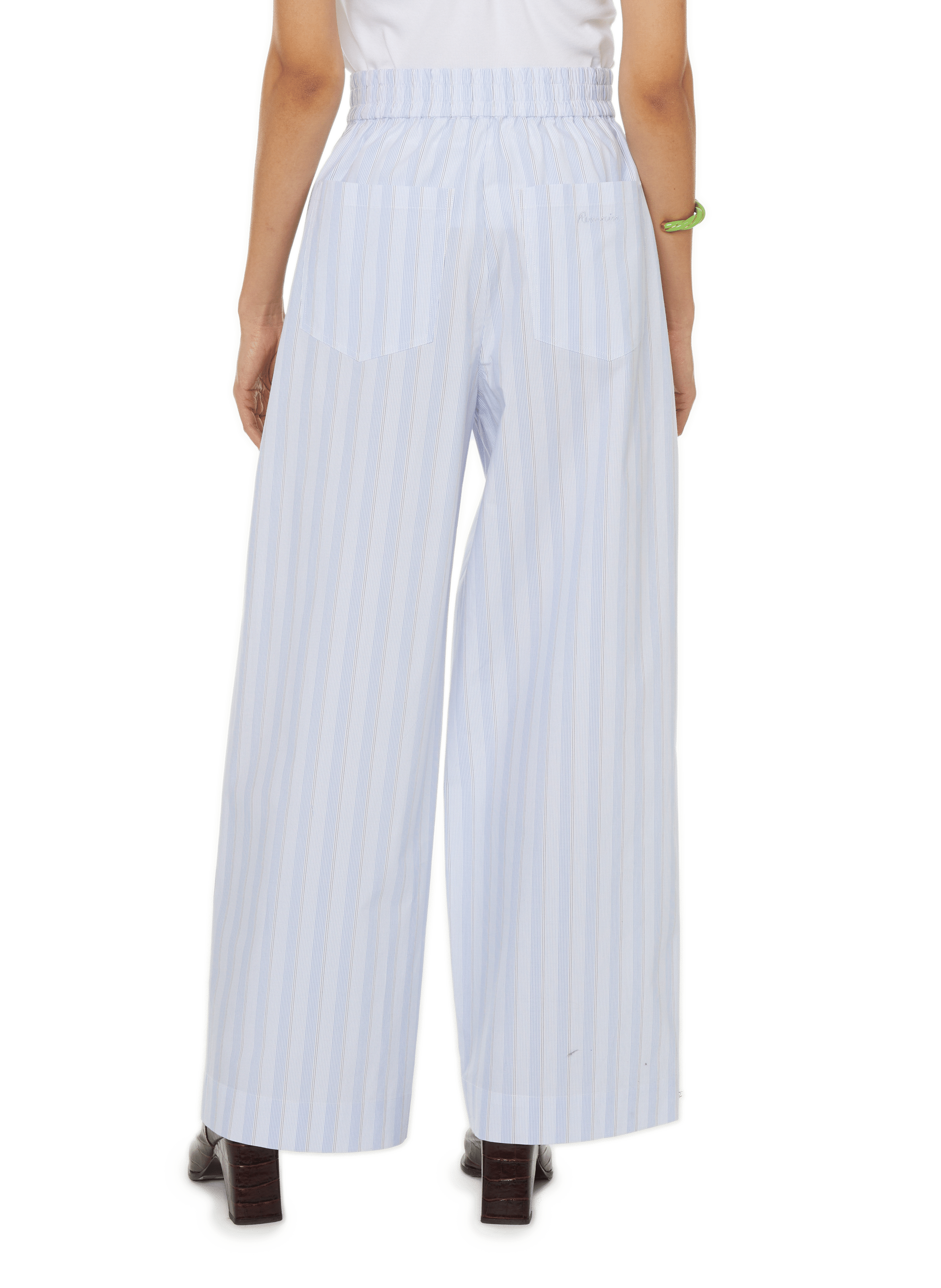 Pantalon à rayures en coton REMAIN Bleu