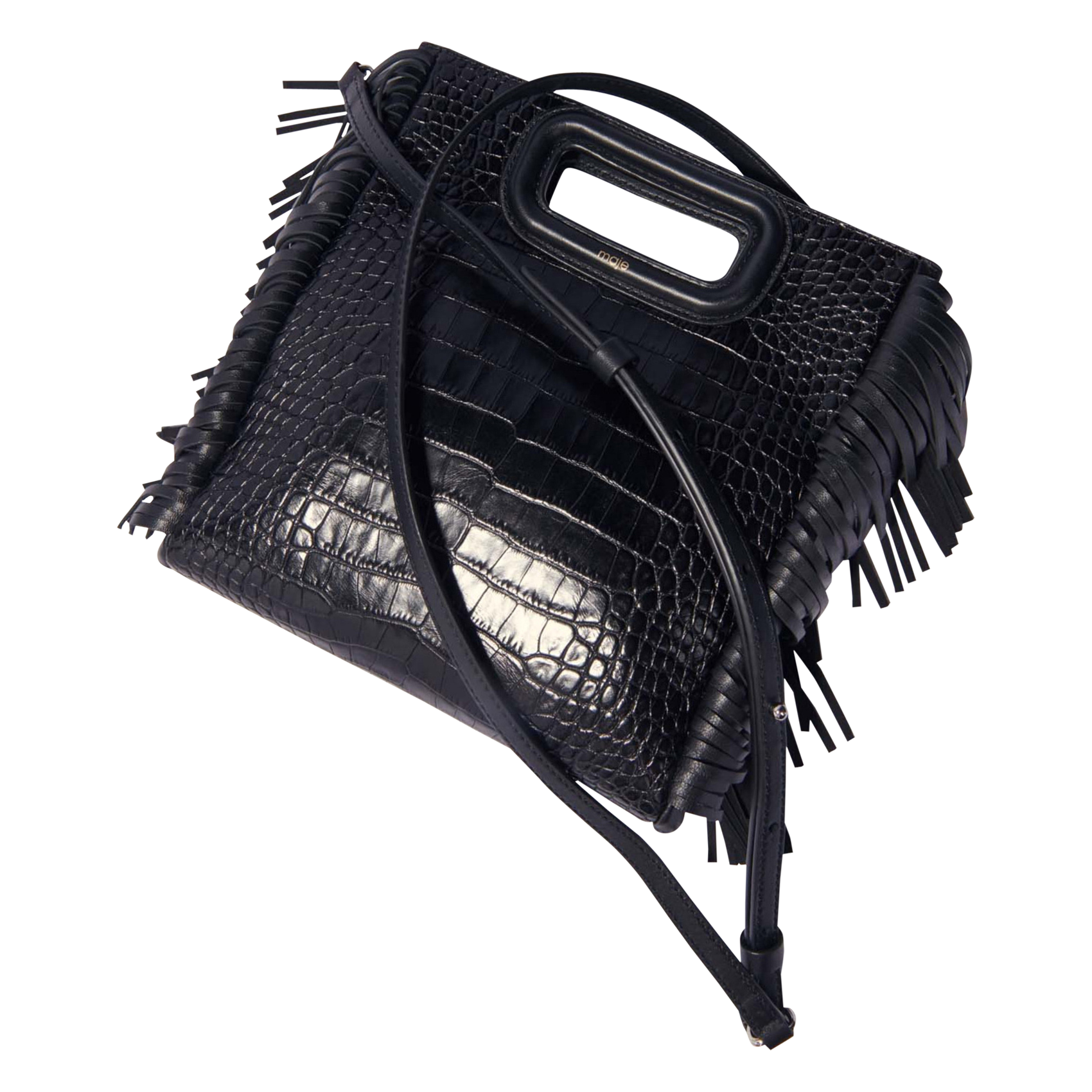 Sac bandoulière en cuir m MAJE Noir