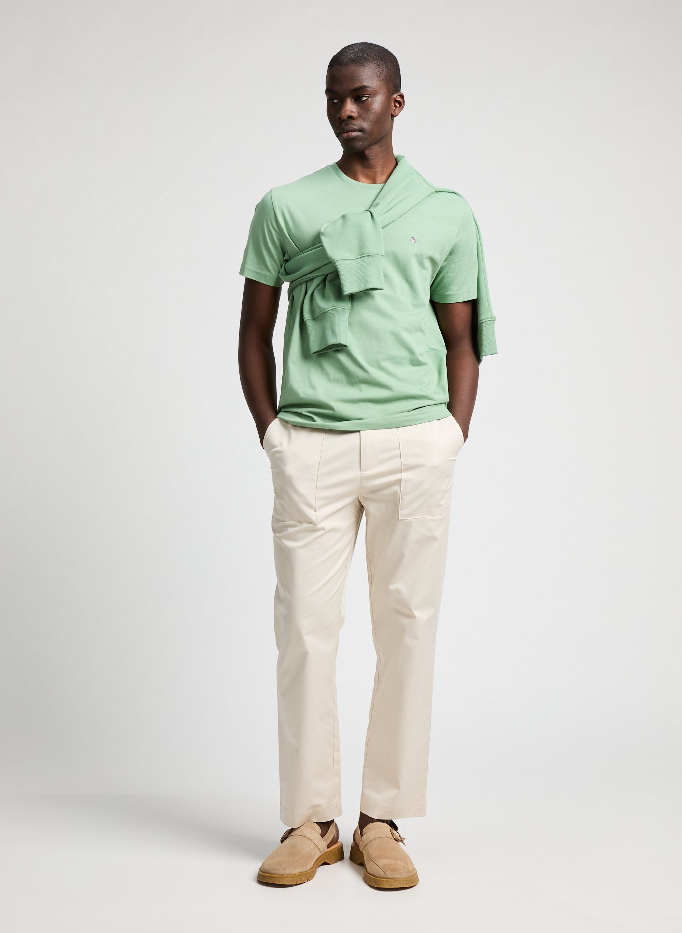 T-shirt uni en coton GANT Vert