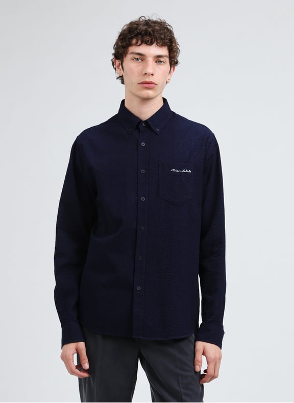 Textured cotton shirt Blue by MAISON LABICHE MAISON LABICHE Textured cotton shirt Blue