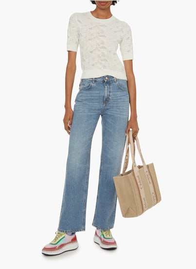 Sac cabas Woody en cuir et toile