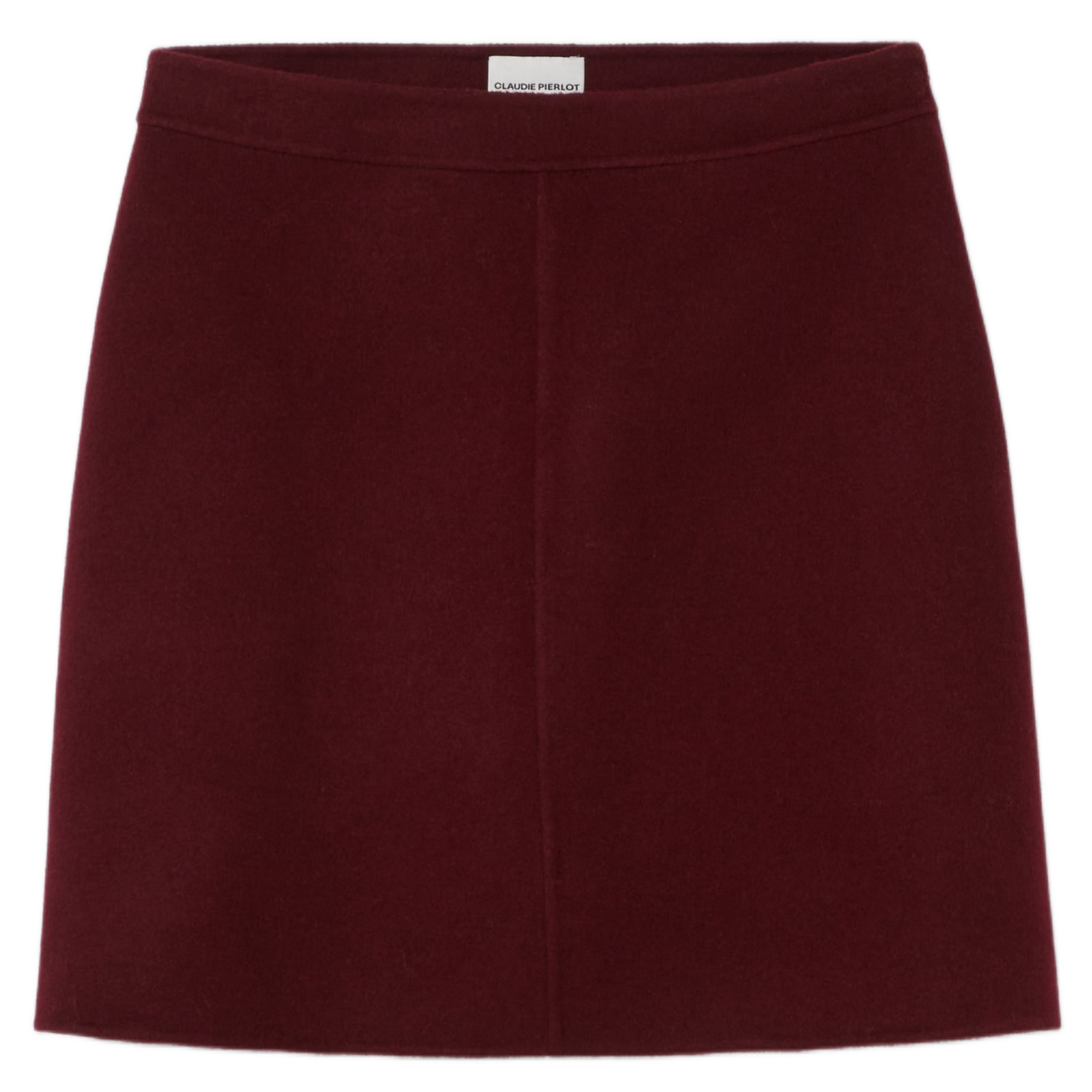 Jupe courte droite en laine double face CLAUDIE PIERLOT Rouge