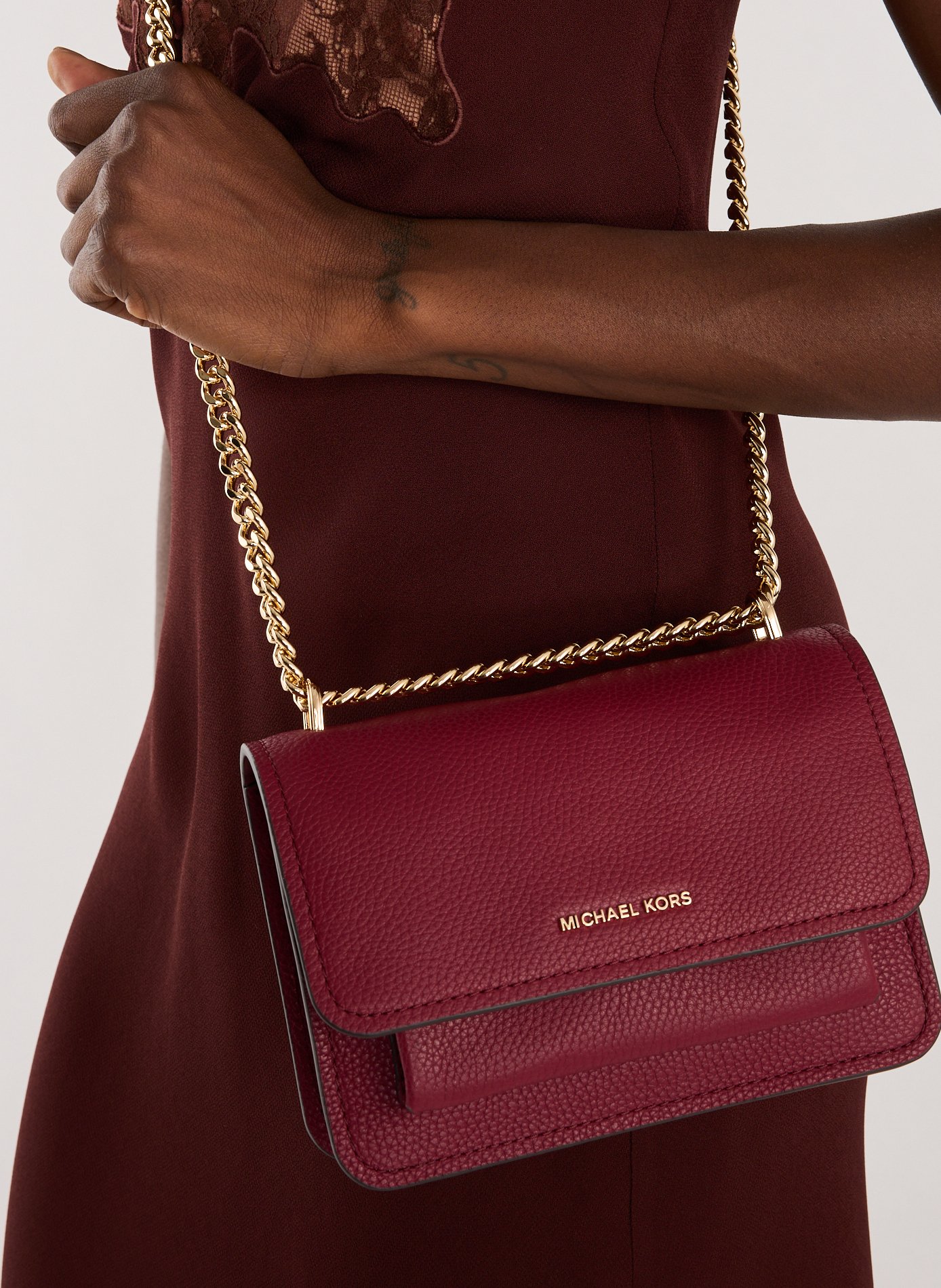 Claire leather shoulder bag MICHAEL KORS Red