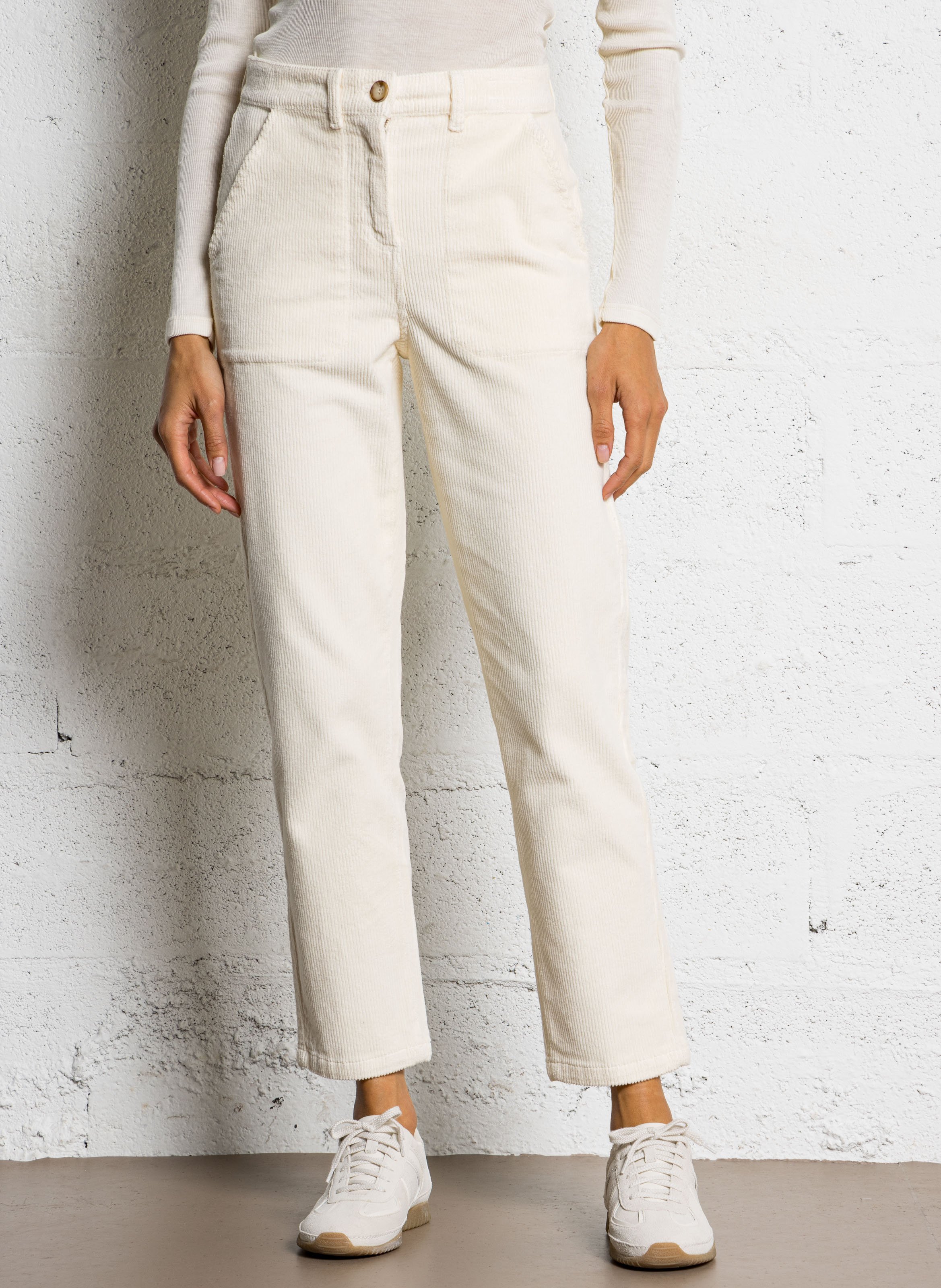 Pantalon droit en velours côtelé ARMOR-LUX Beige