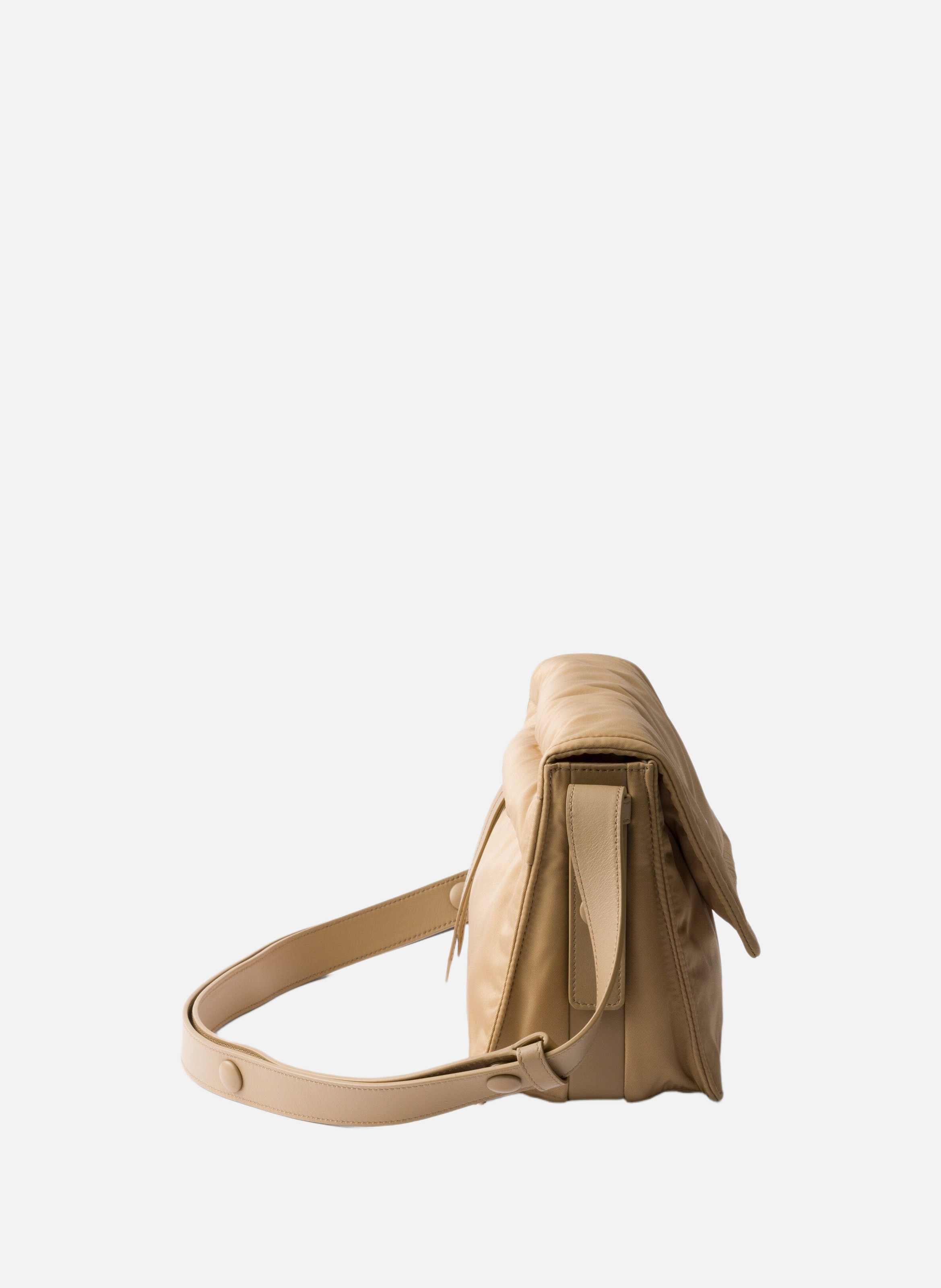 Petit sac porté épaule prada traveller en re-nylon PRADA Marron