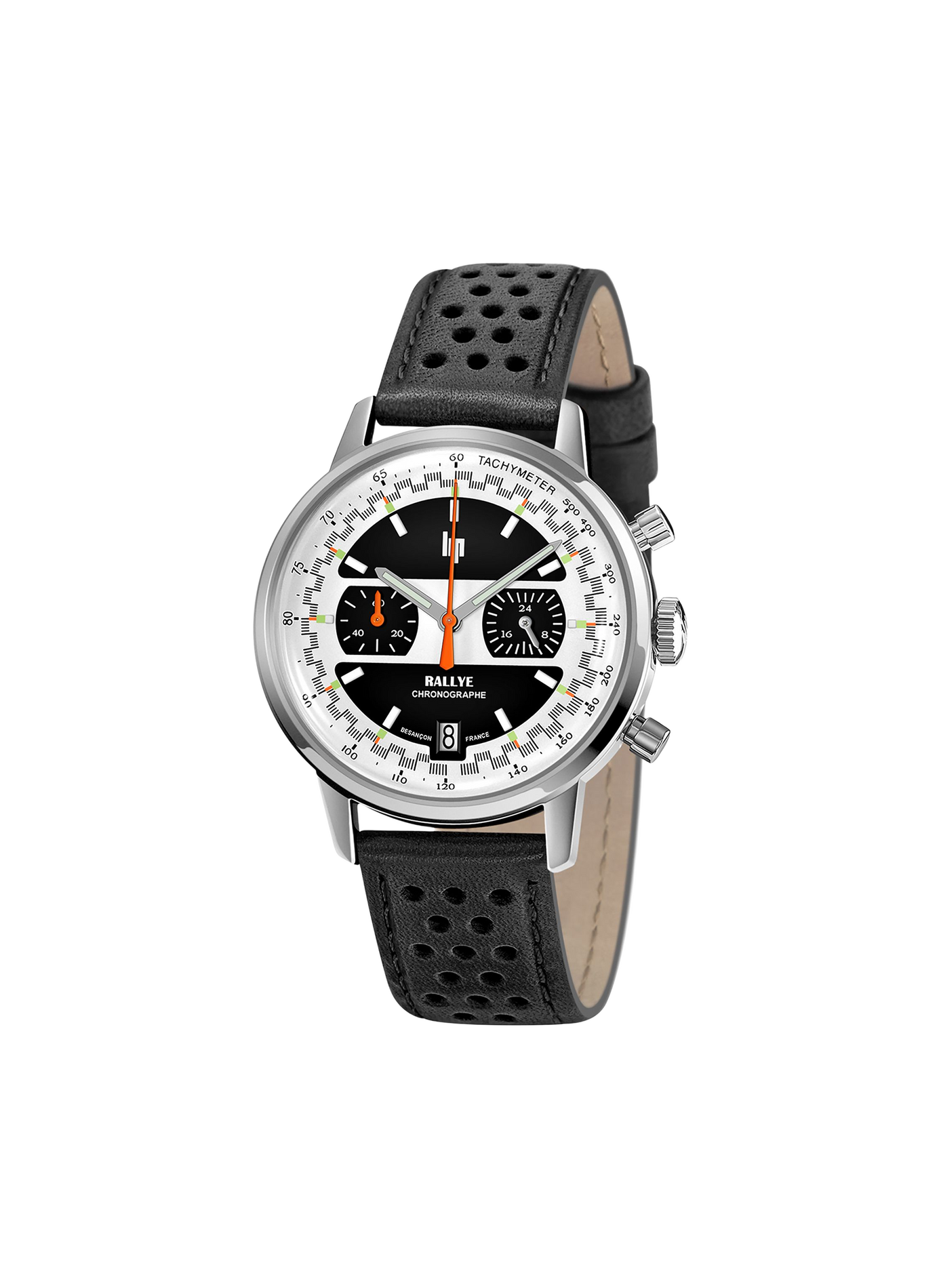 Montre à quartz en cuir LIP Noir