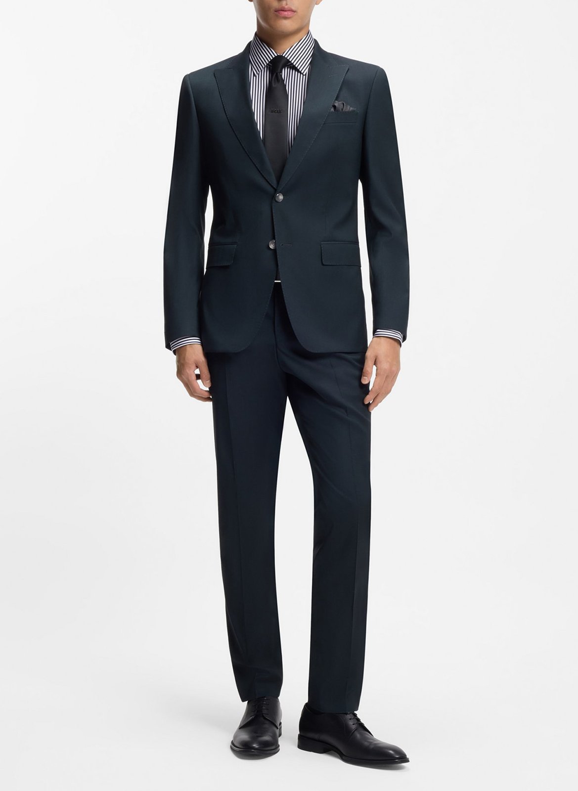 Chemise col classique en coton BOSS Bleu