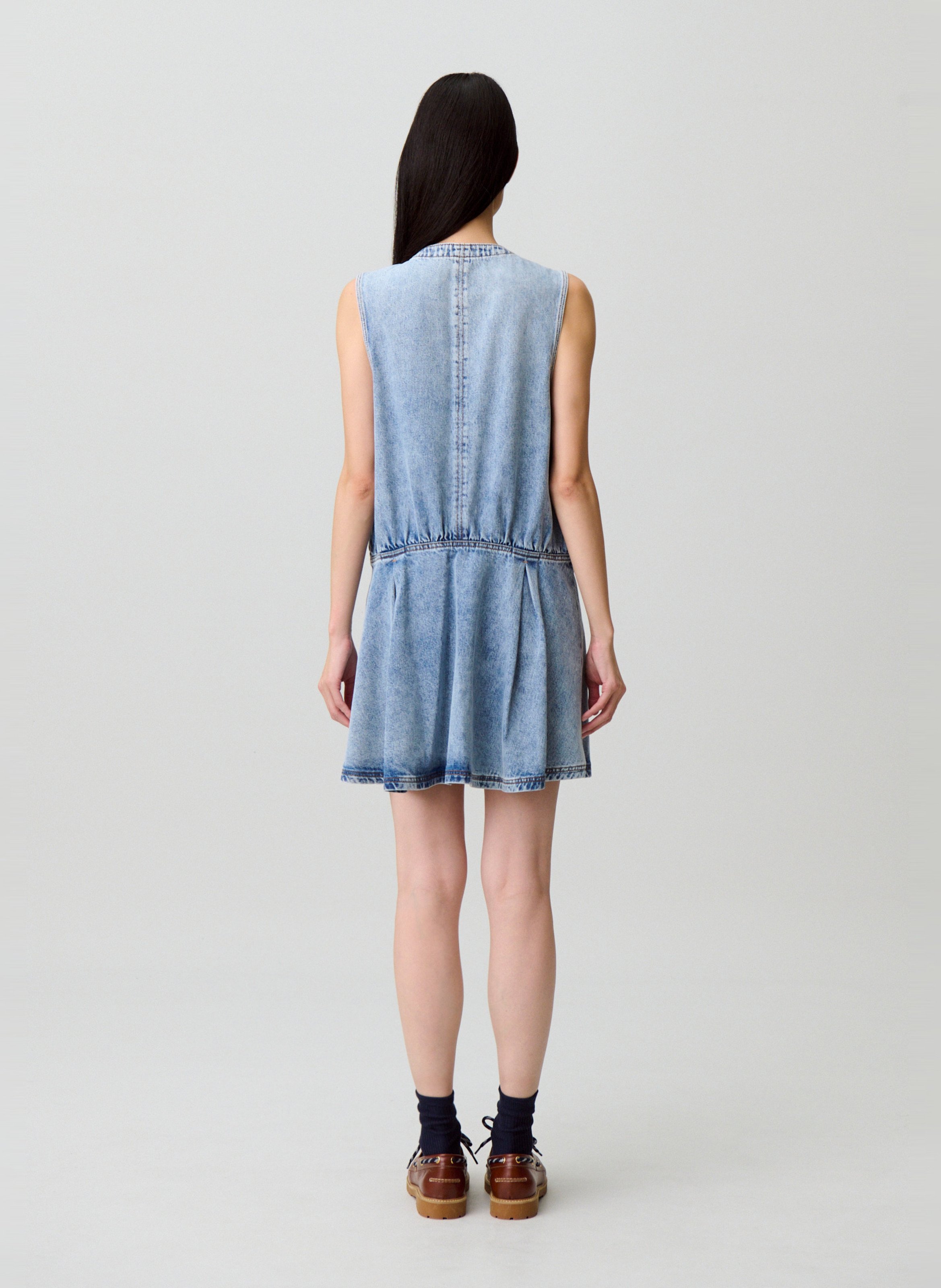 Robe en jean évasée en coton CLAUDIE PIERLOT Bleu