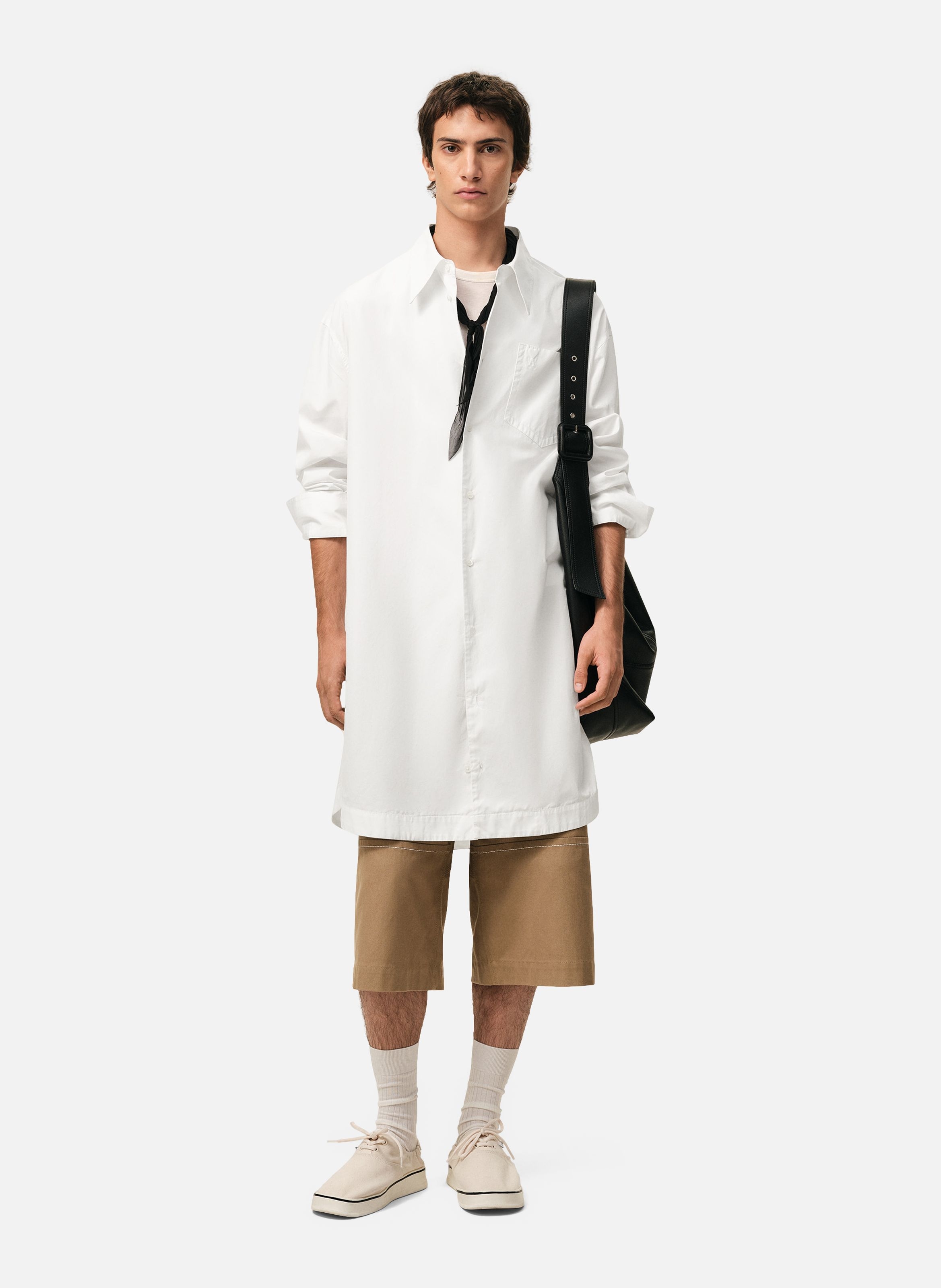 Chemise large ami de coeur unisexe en coton AMI PARIS Blanc