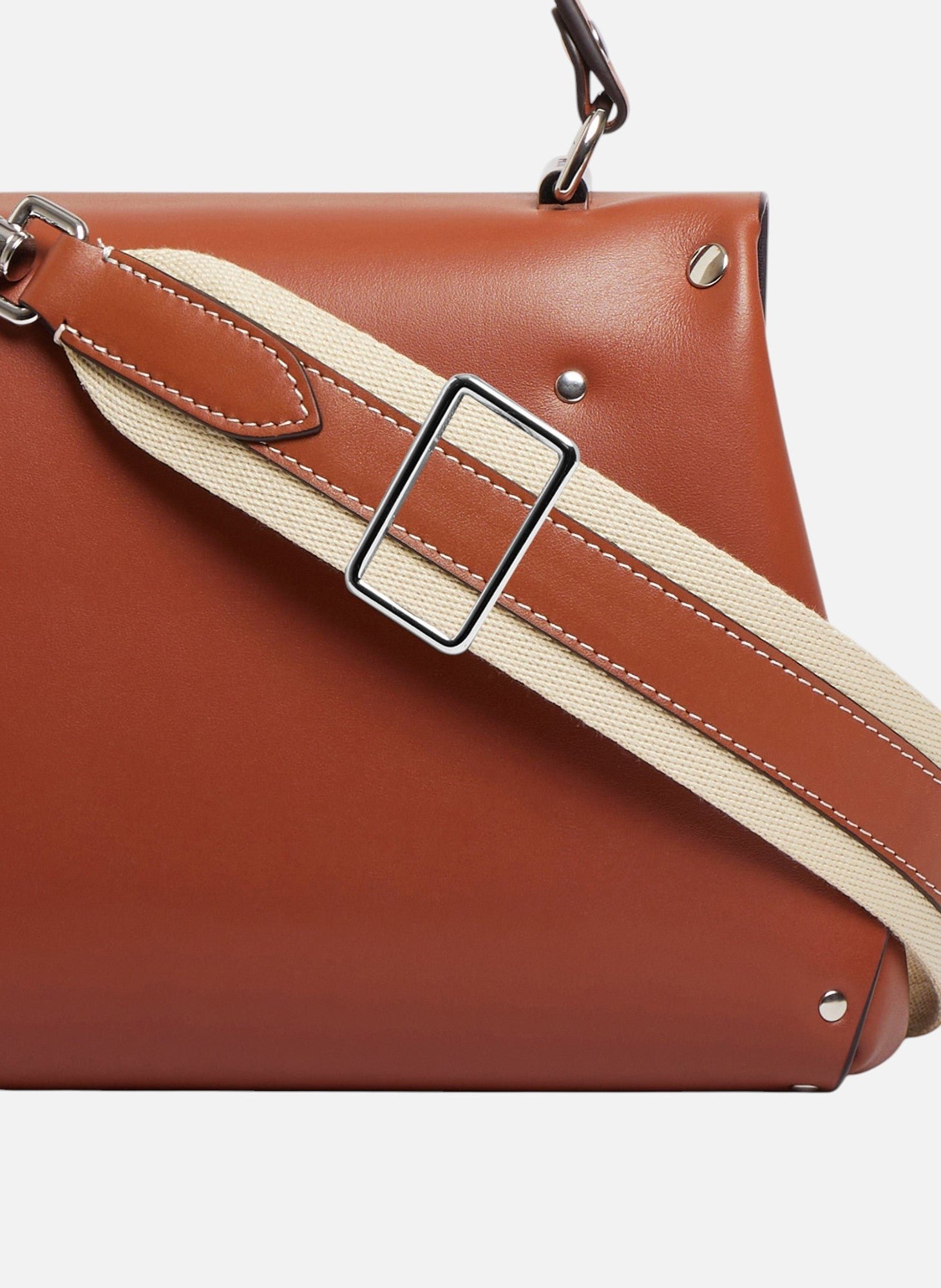 Petit sac à main sans couture en cuir lisse LE TANNEUR Marron