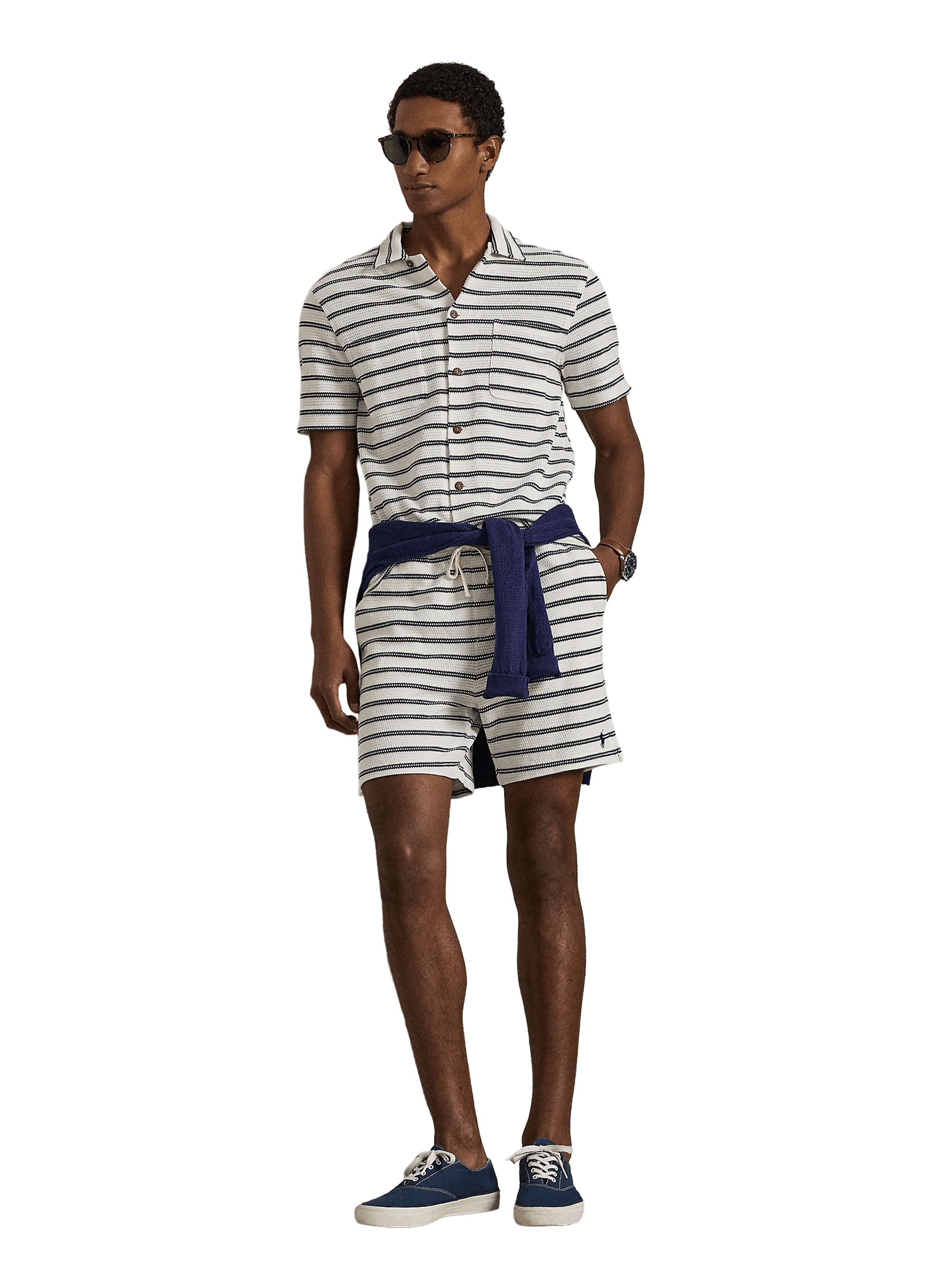 Chemise manches courtes à rayures en coton POLO RALPH LAUREN Multicolore