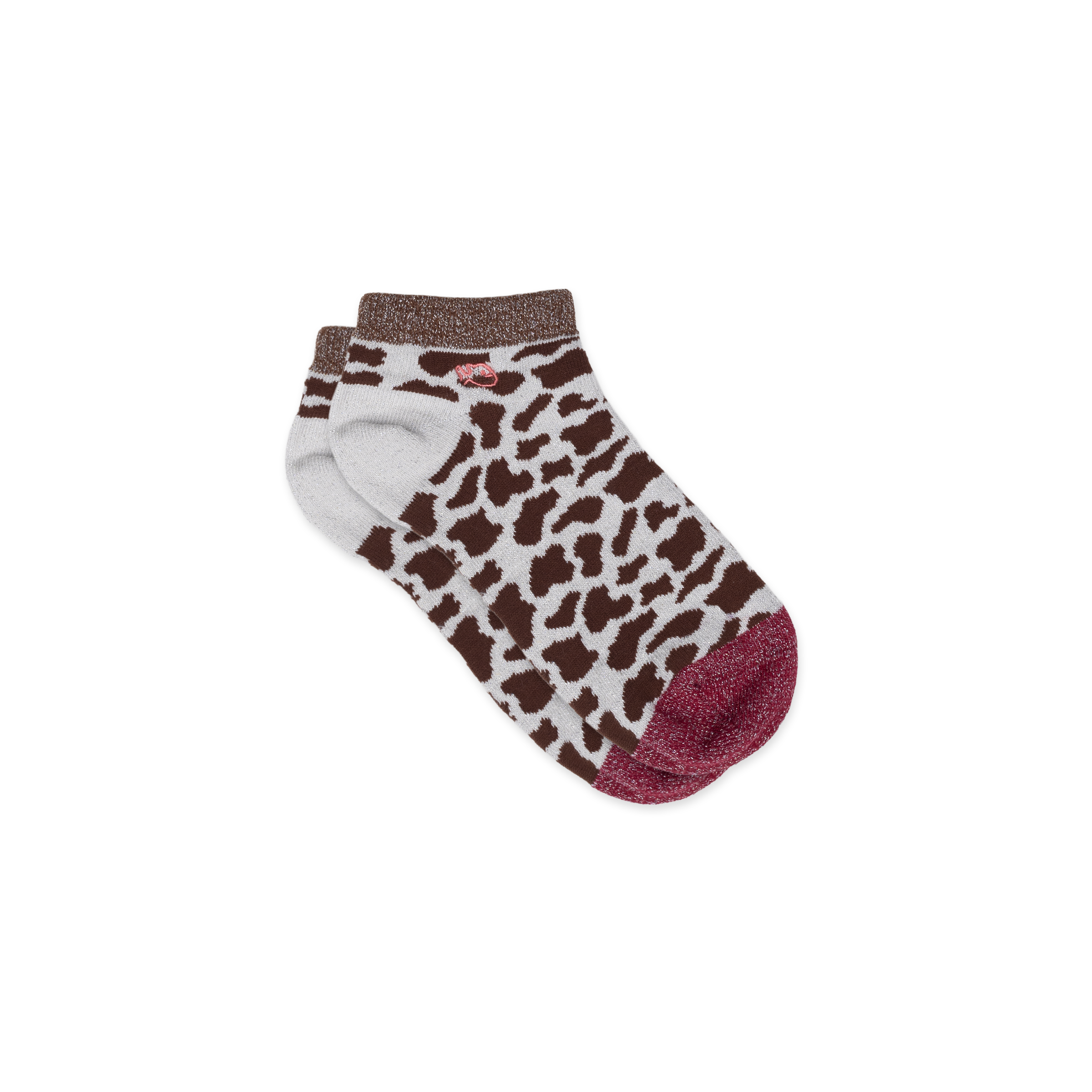 Socquettes en coton peigné vache BILLYBELT Marron