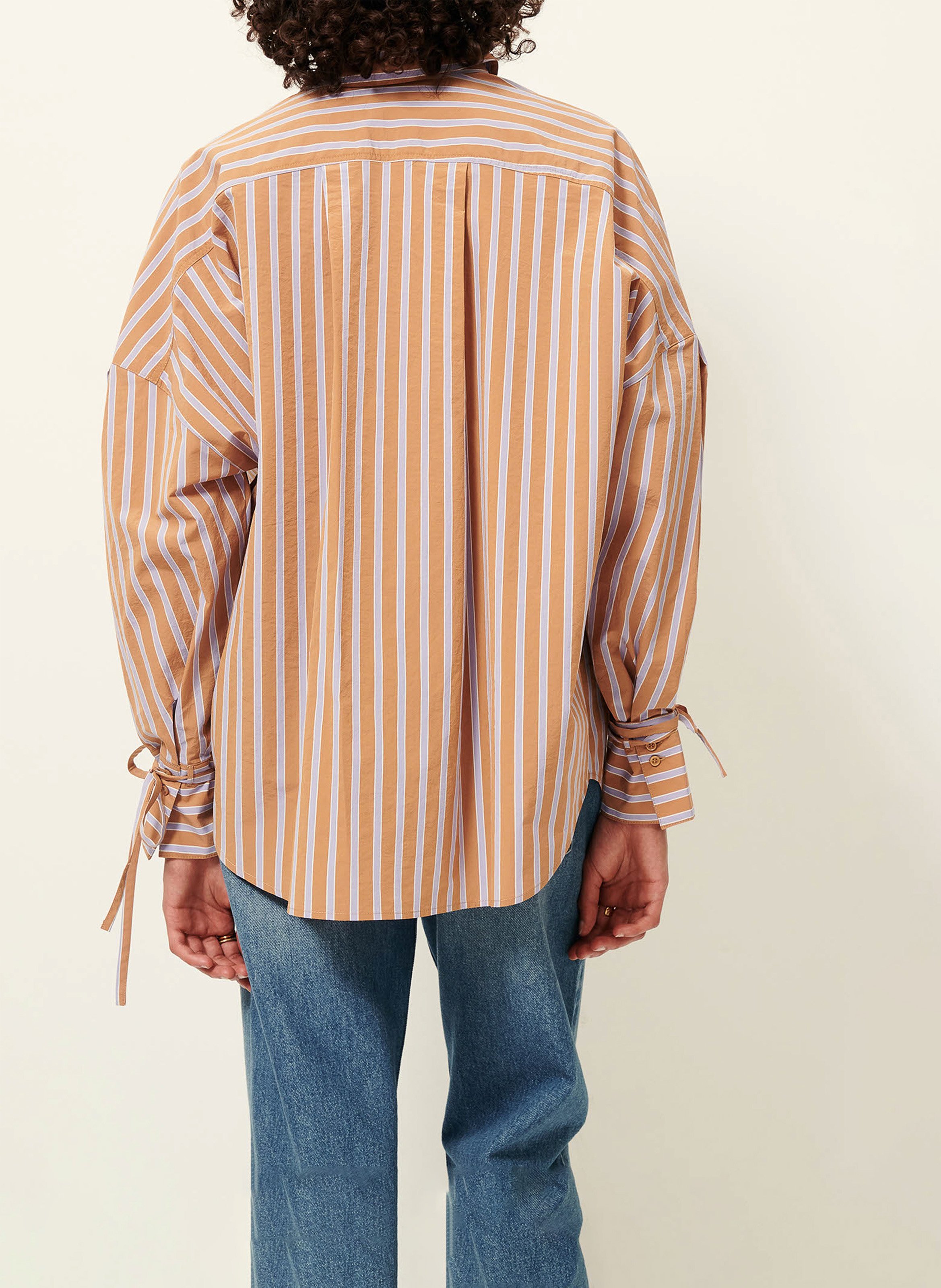 Chemise ample en popeline de coton rayée armando SESSUN Violet