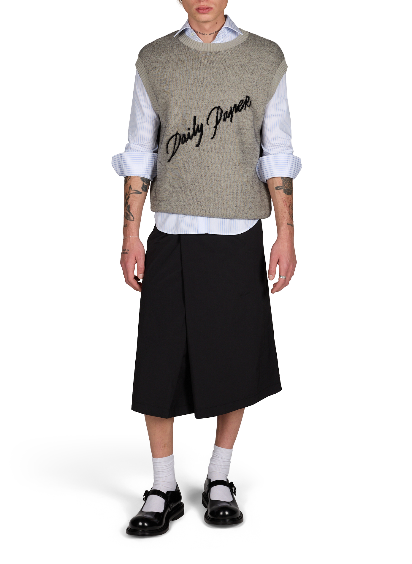 Oversized round neck cotton sweater DAILY PAPER Grey