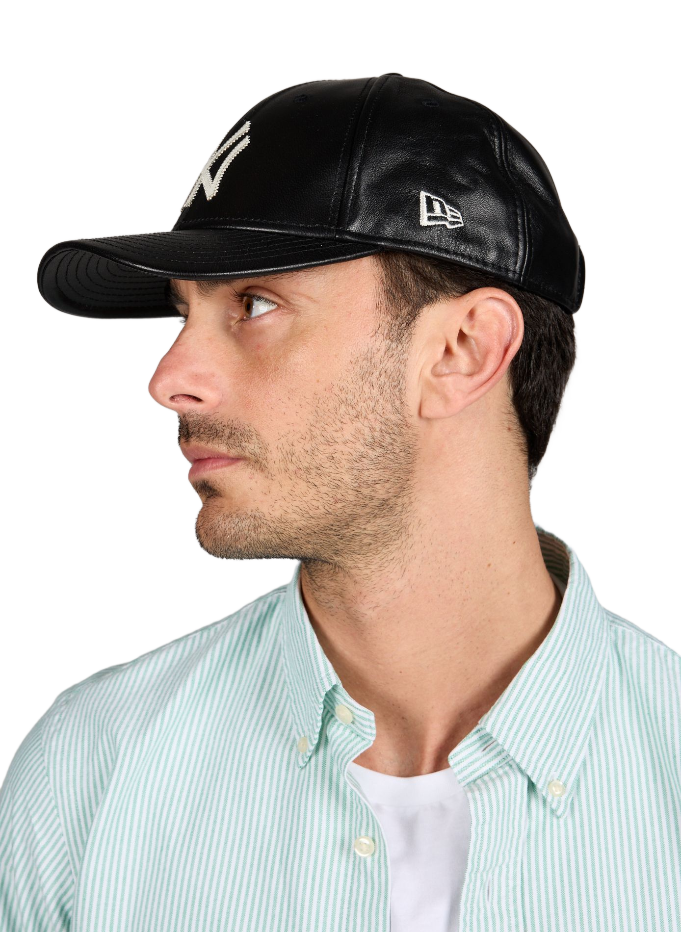 Leather logo cap NEW ERA Black