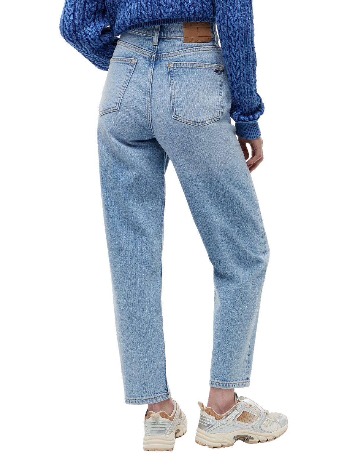 High-waisted Mom-Jeans aus Baumwollmischung TOMMY HILFIGER Blau