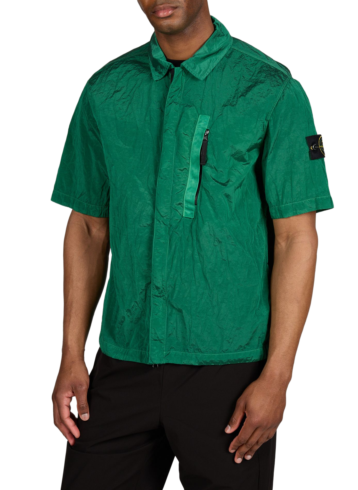 Textured Straight Shirt STONE ISLAND Green