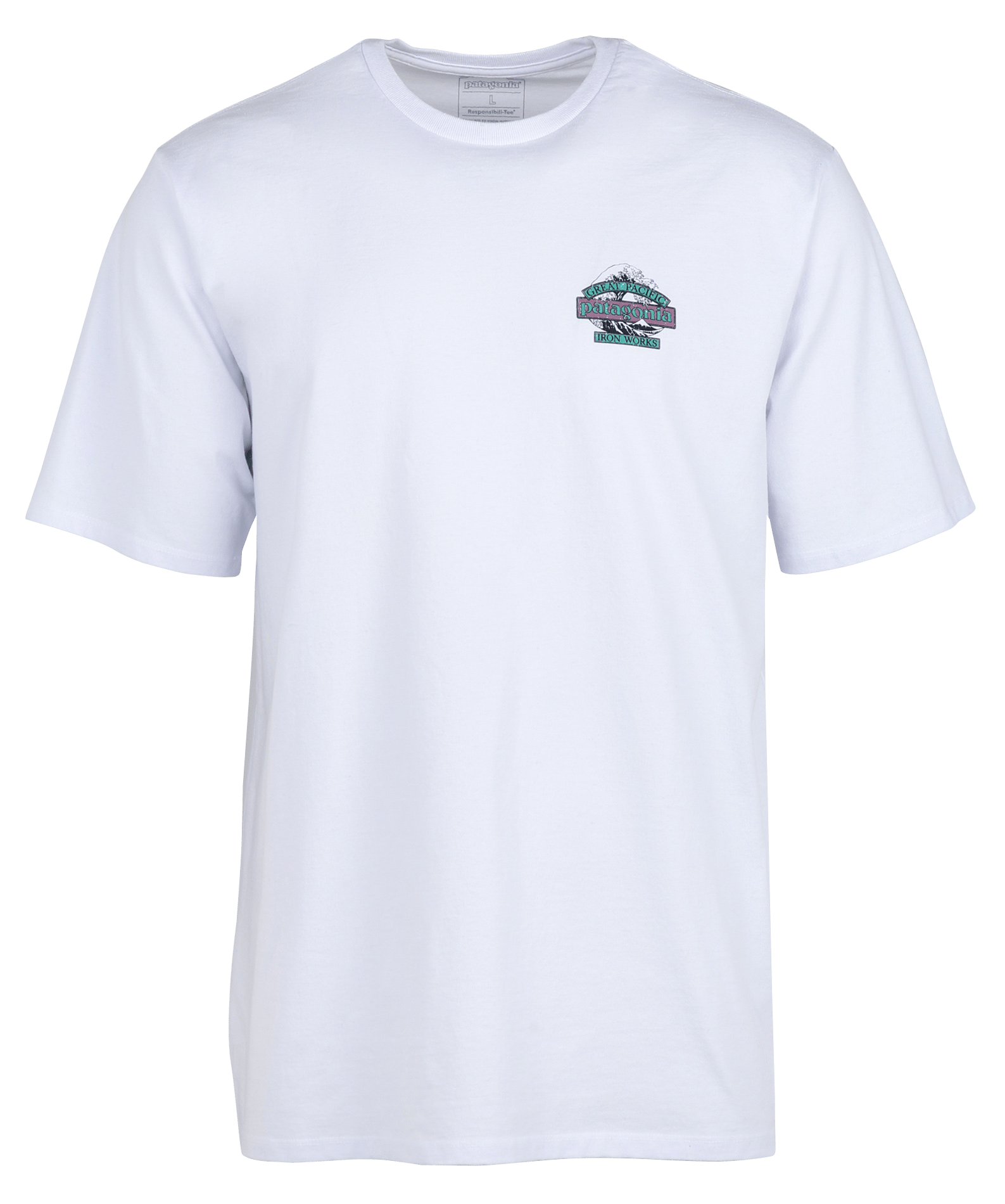 Tee-shirt droit col rond en coton recyclé mélangé PATAGONIA Blanc