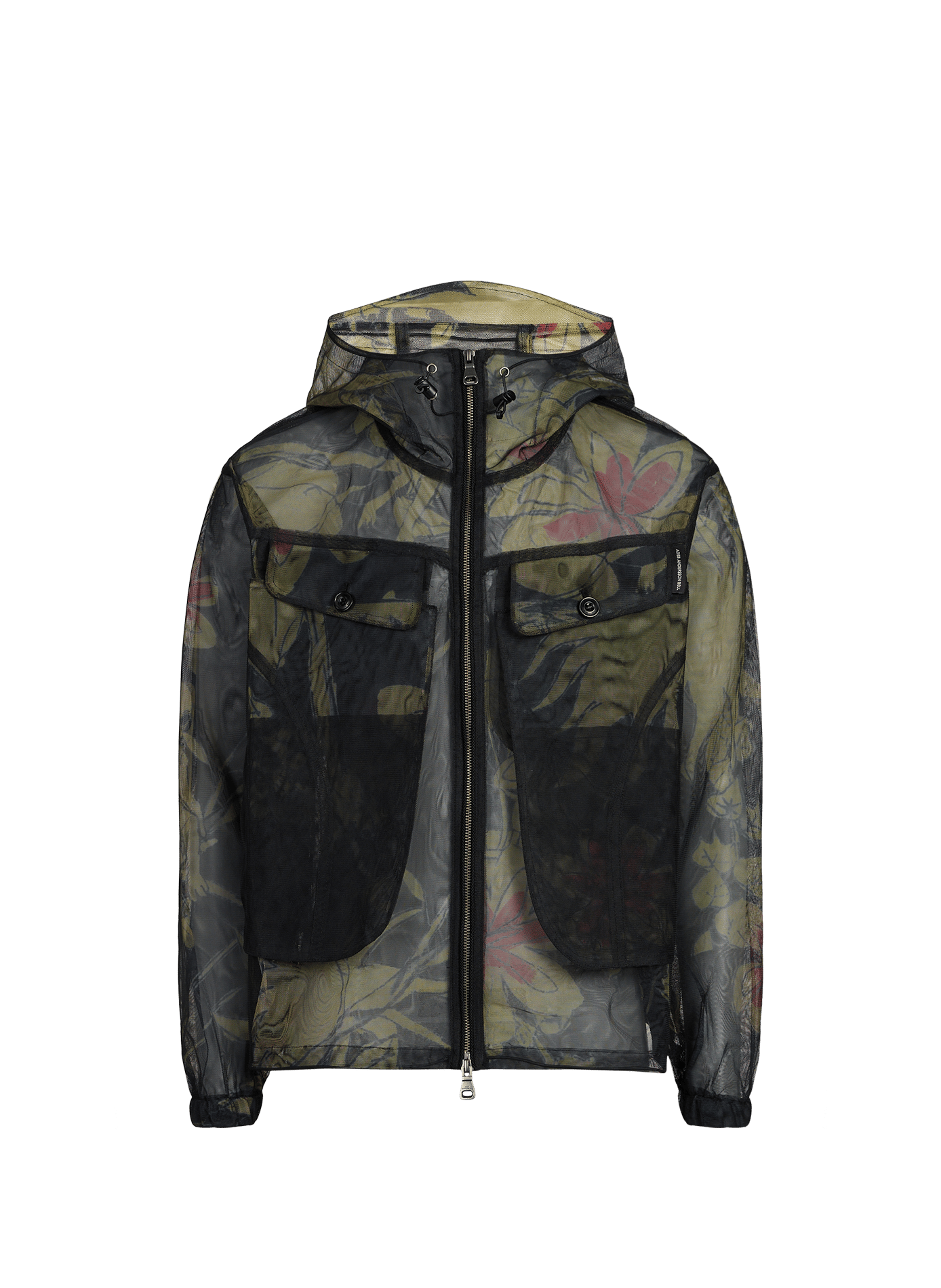 Veste transparente fleurie et oversize à capuche ANDERSSON BELL Noir