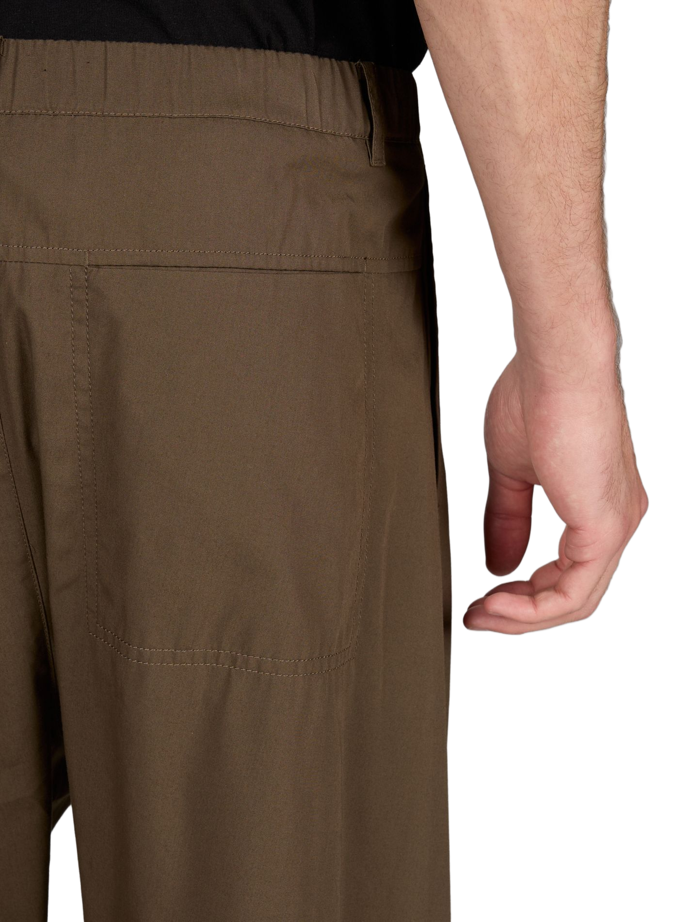 Wide-leg multi-pocket trousers in blended cotton. AMOMENTO Brown