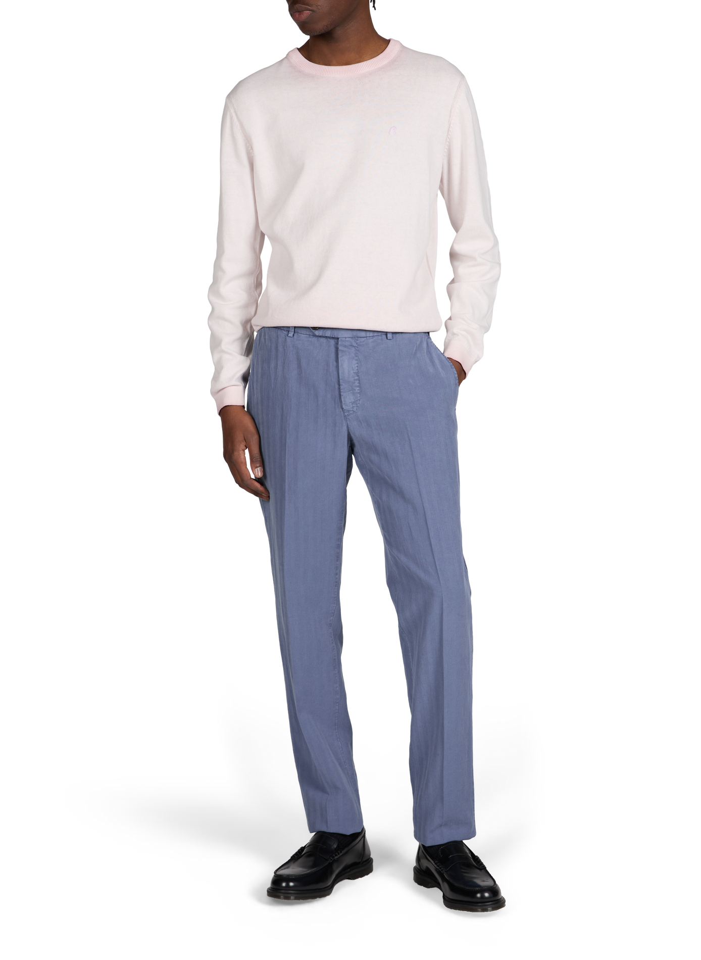 Trousers with ties PT01 Blue