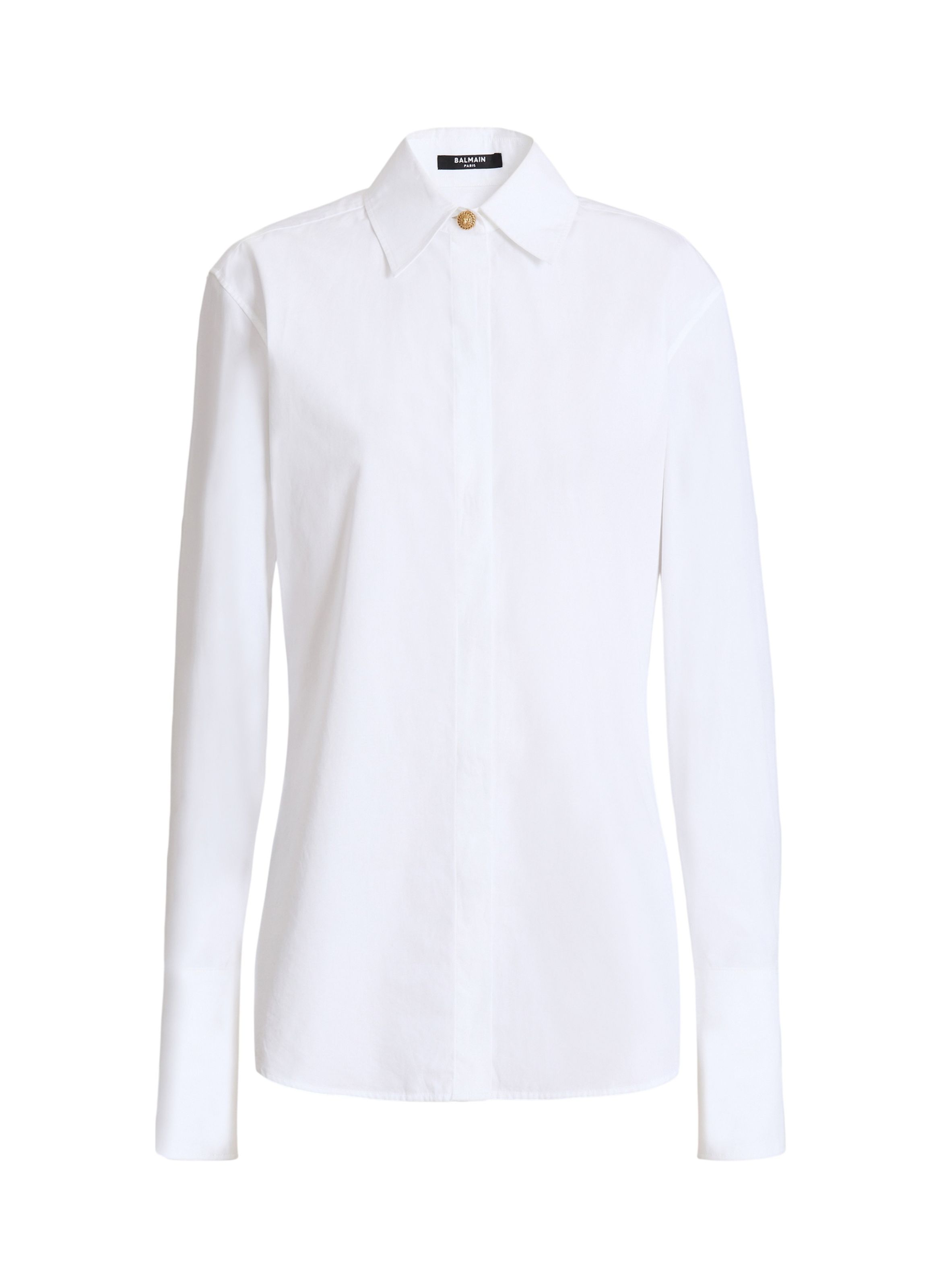 Chemise en popeline de coton BALMAIN Blanc