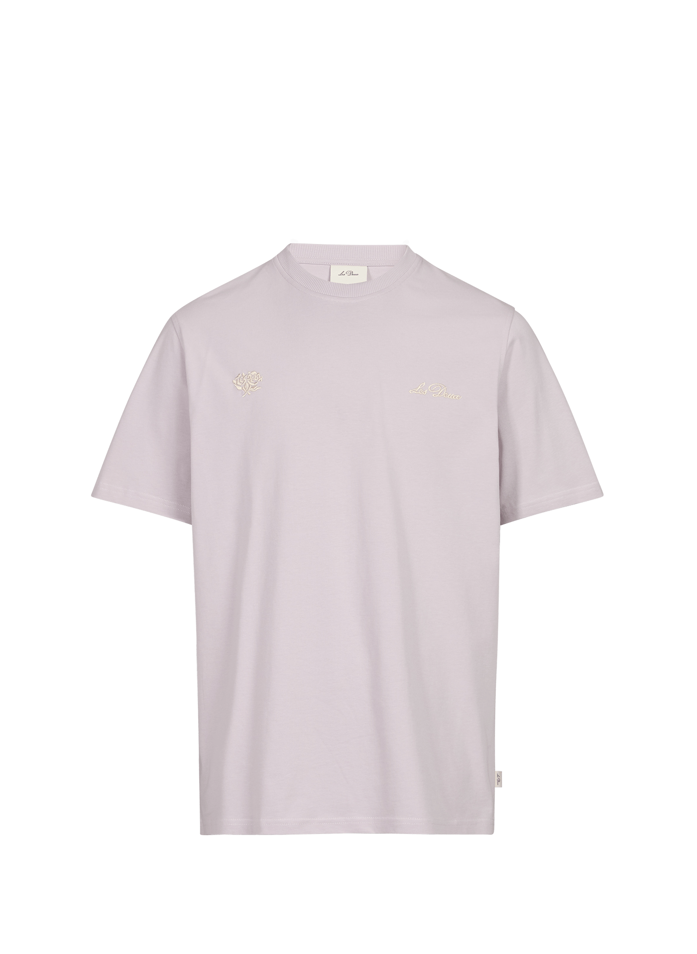 Straight embroidered cotton t-shirt LES DEUX Purple