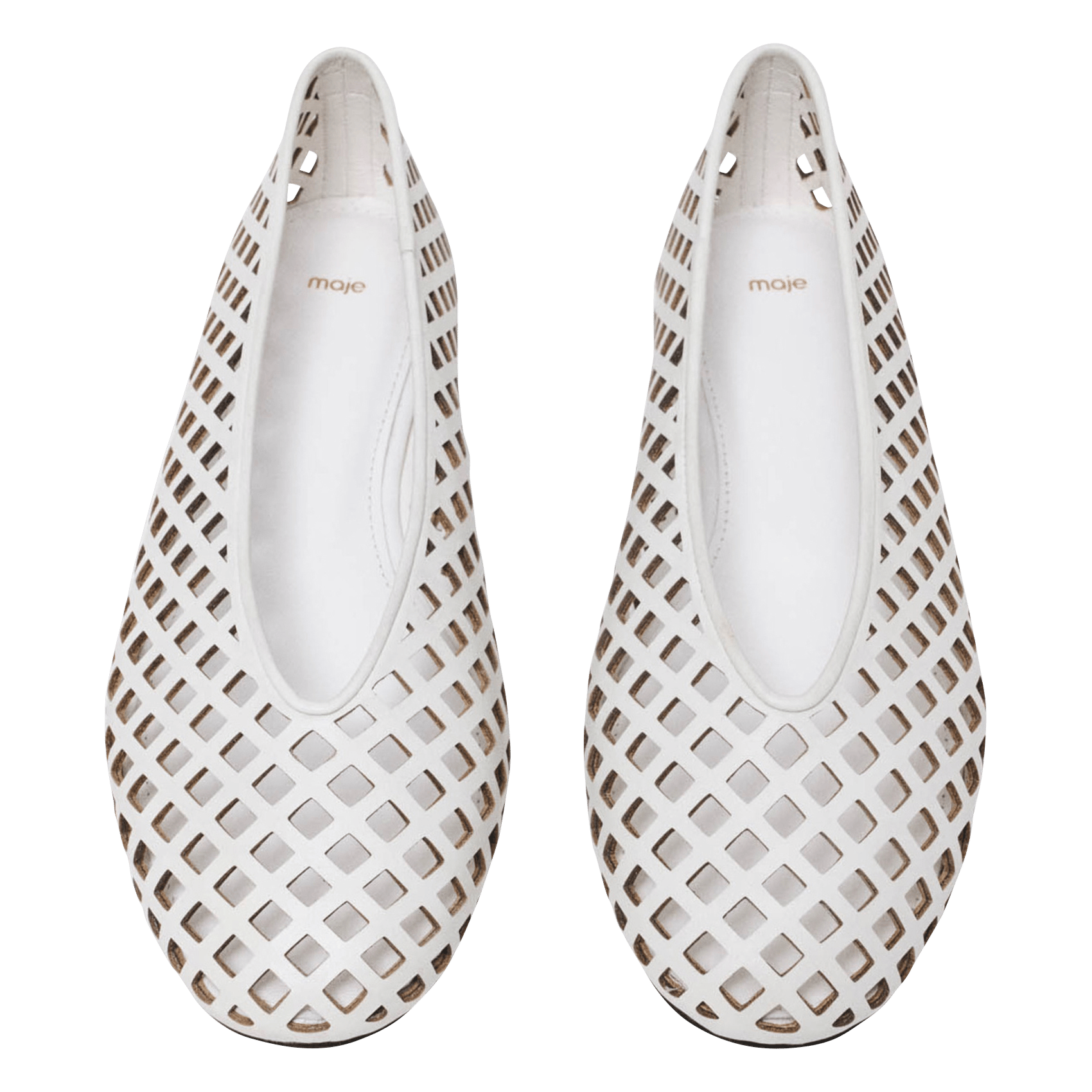 Ballerines en cuir MAJE Blanc