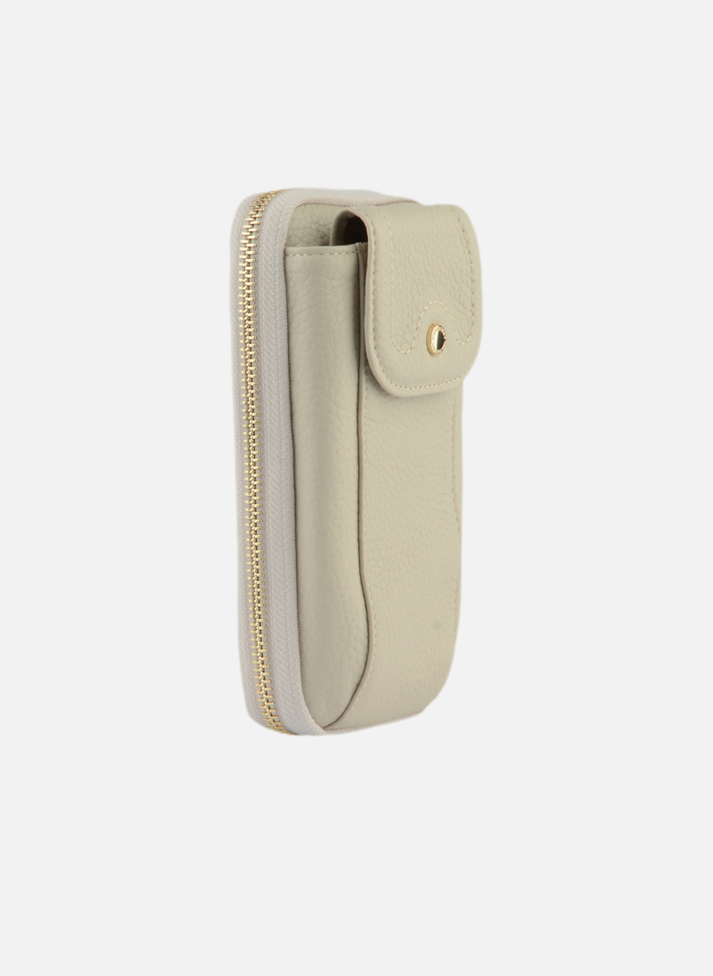 Club | etui téléphone portable en cuir de veau grainé | Beige POURCHET Femme