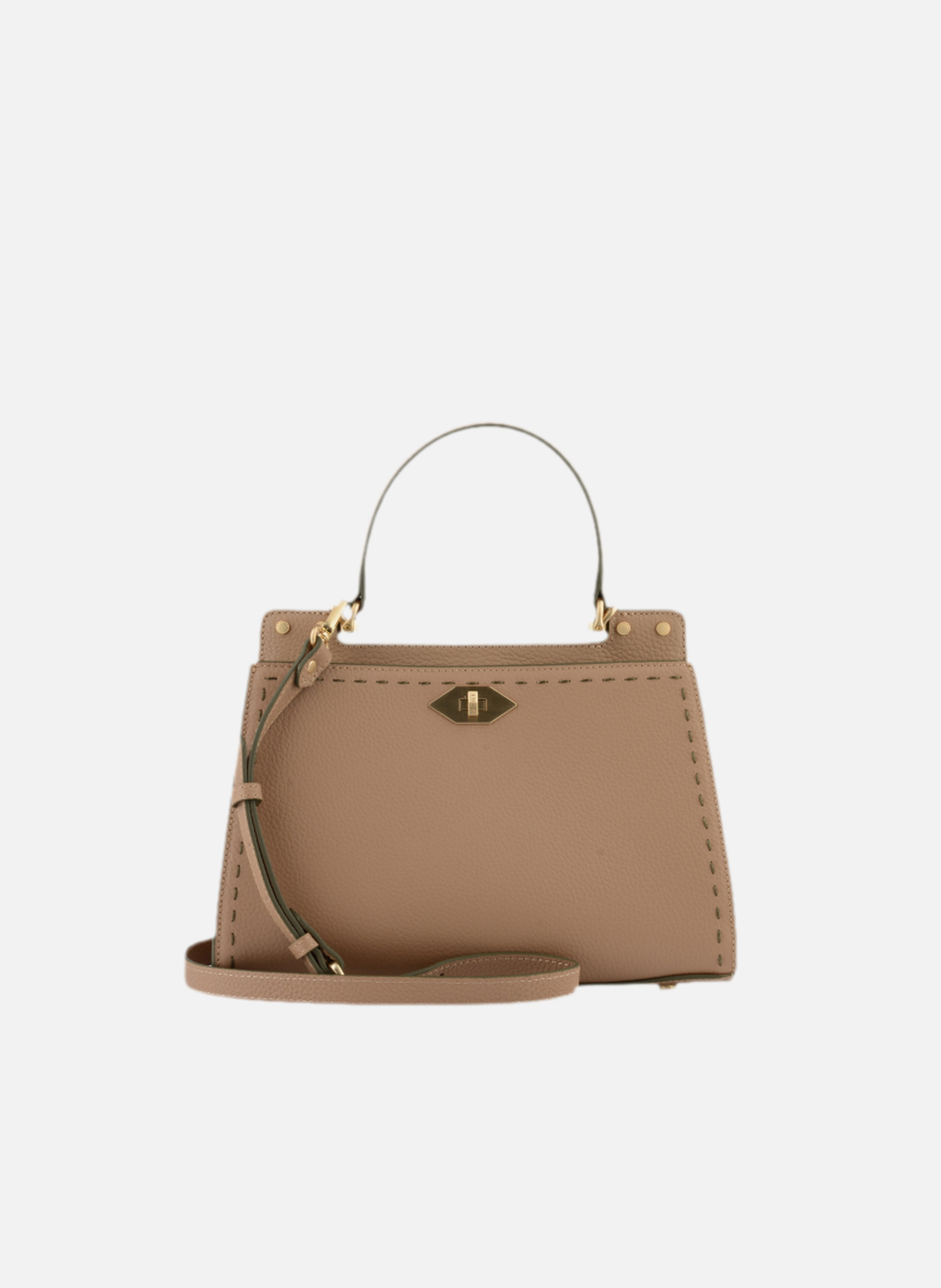 Trianon | sac à main micro en cuir de vachette POURCHET Kaki