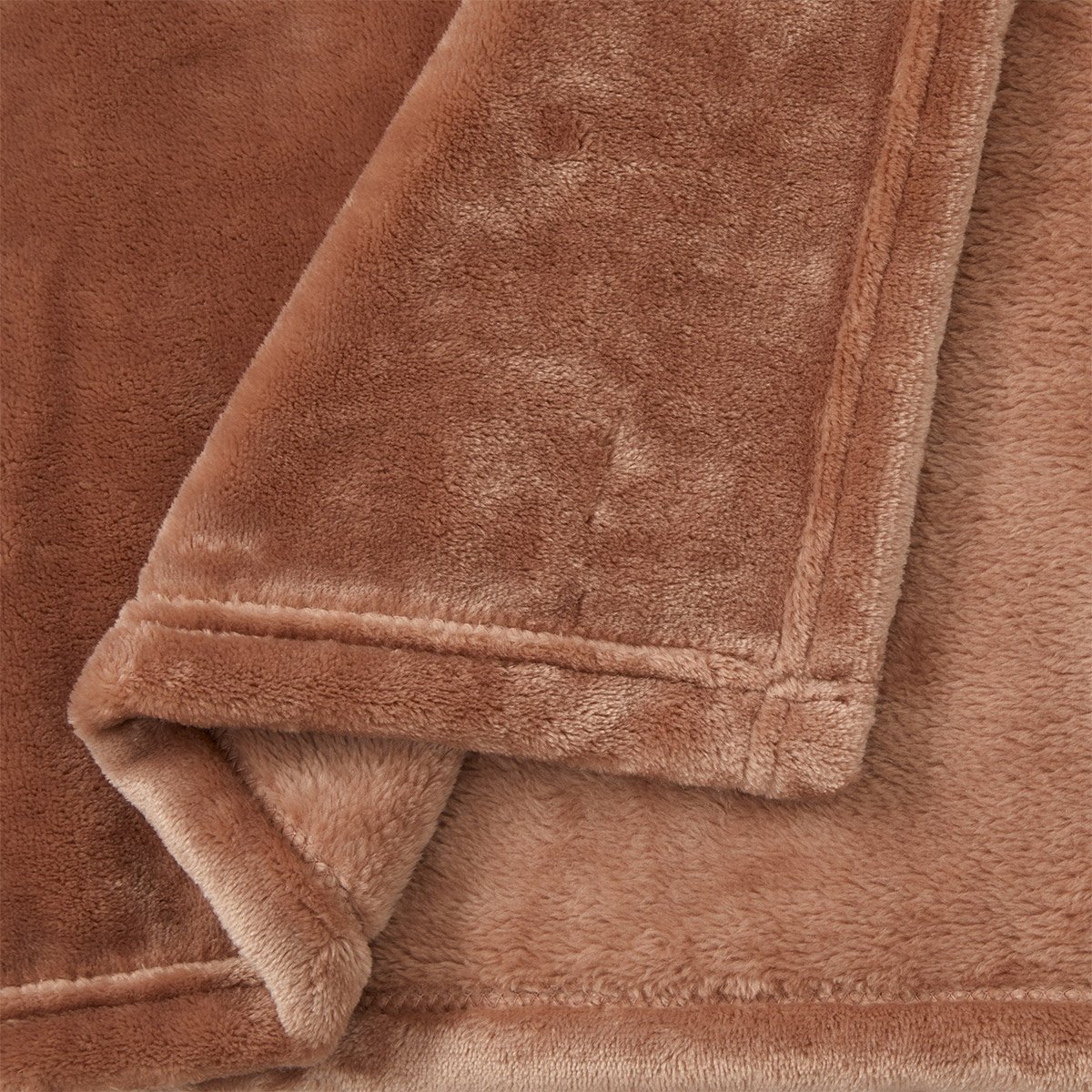 Plaid en polaire, castor DESFORGES Marron