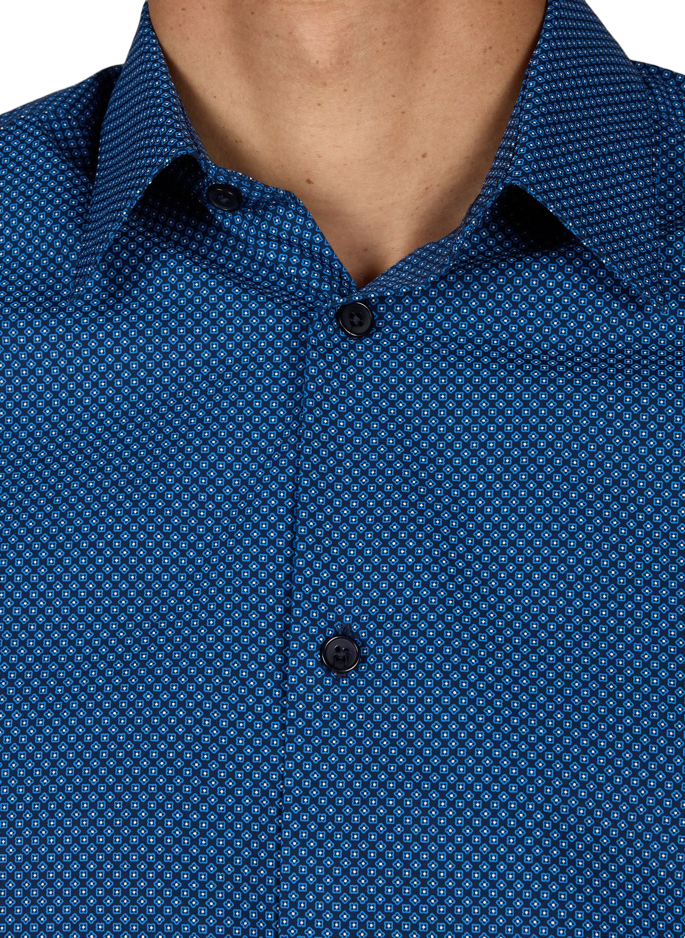 Slim-fit cotton shirt AU PRINTEMPS PARIS Blue