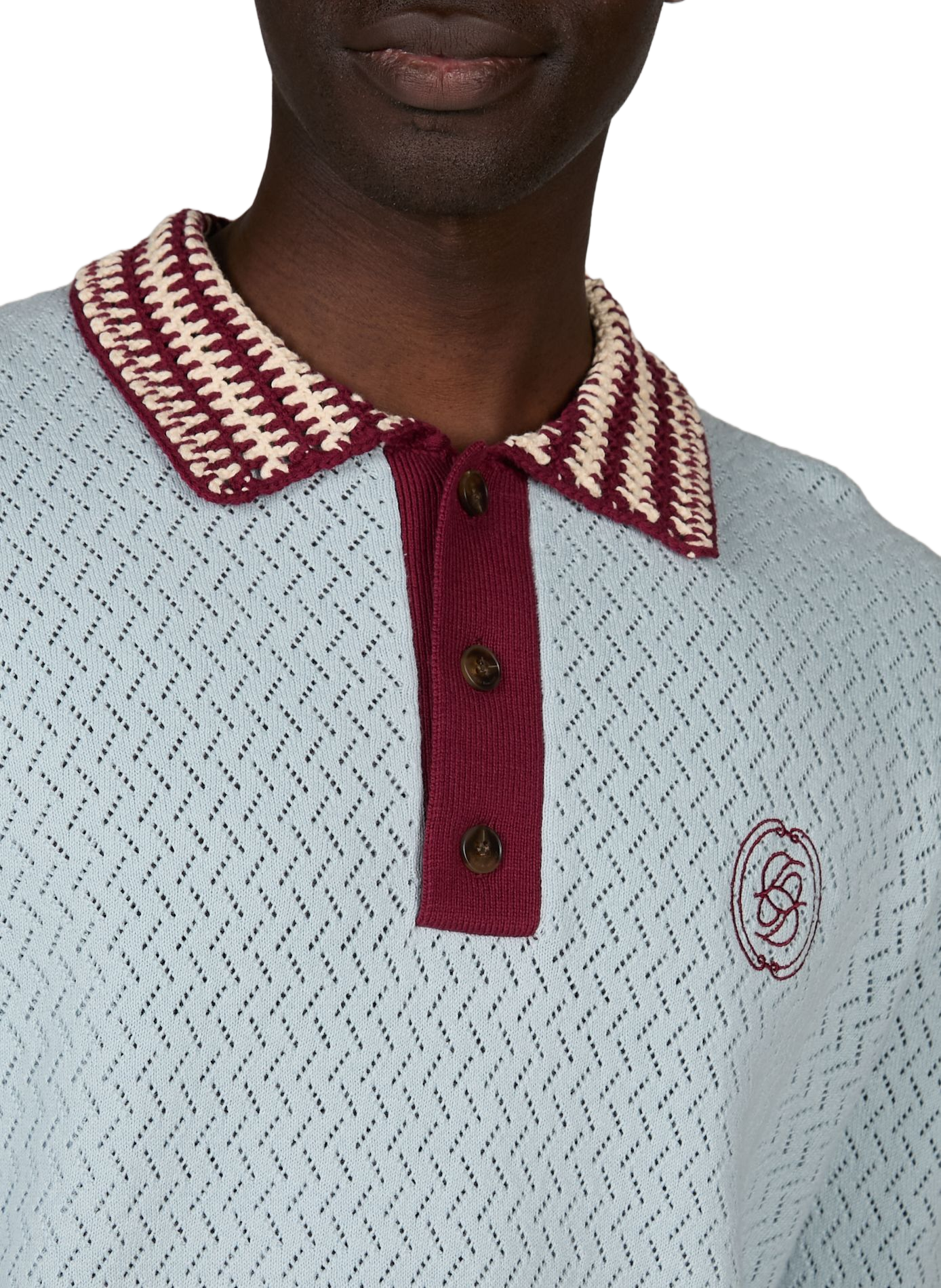 Straight cotton knit polo DROLE DE MONSIEUR Blue