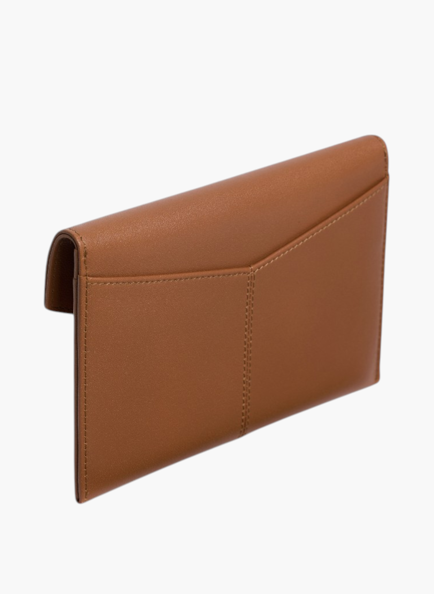 Pochette enveloppe moyen modèle paulette en cuir lisse LE TANNEUR Marron