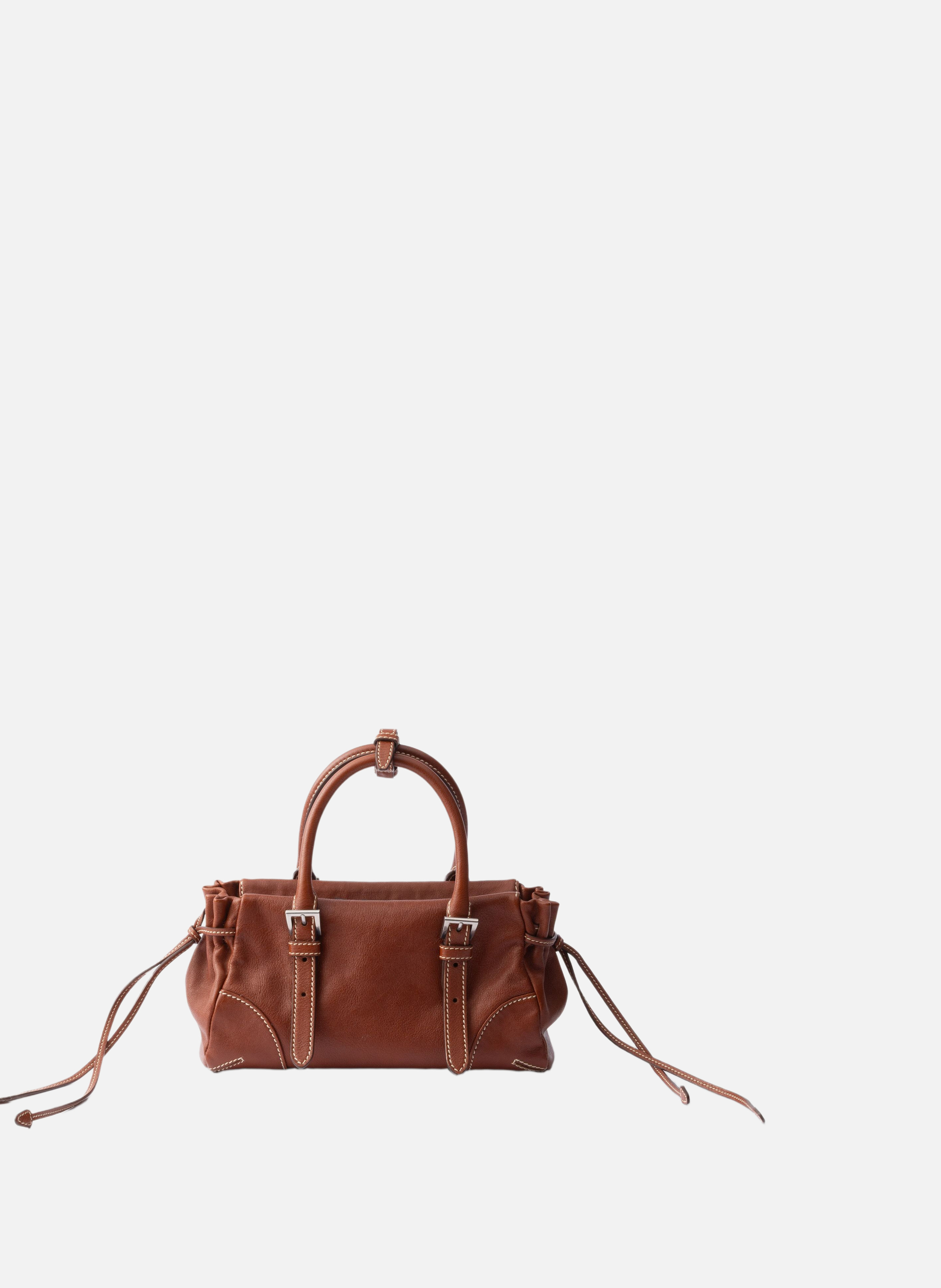 Petit sac prada karin en cuir PRADA Marron