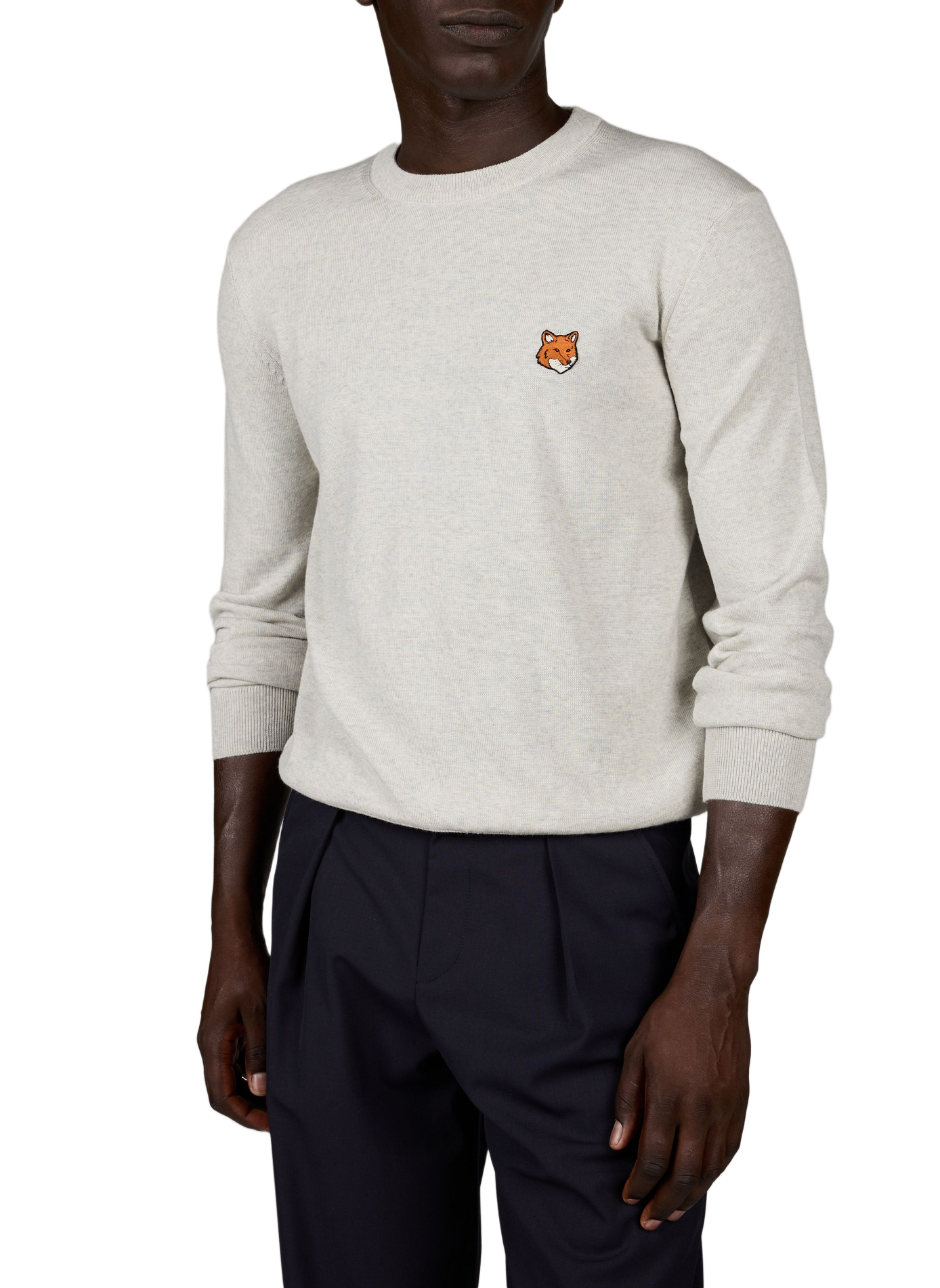 Pull Fox Regular en laine mérinos MAISON KITSUNÉ Gris